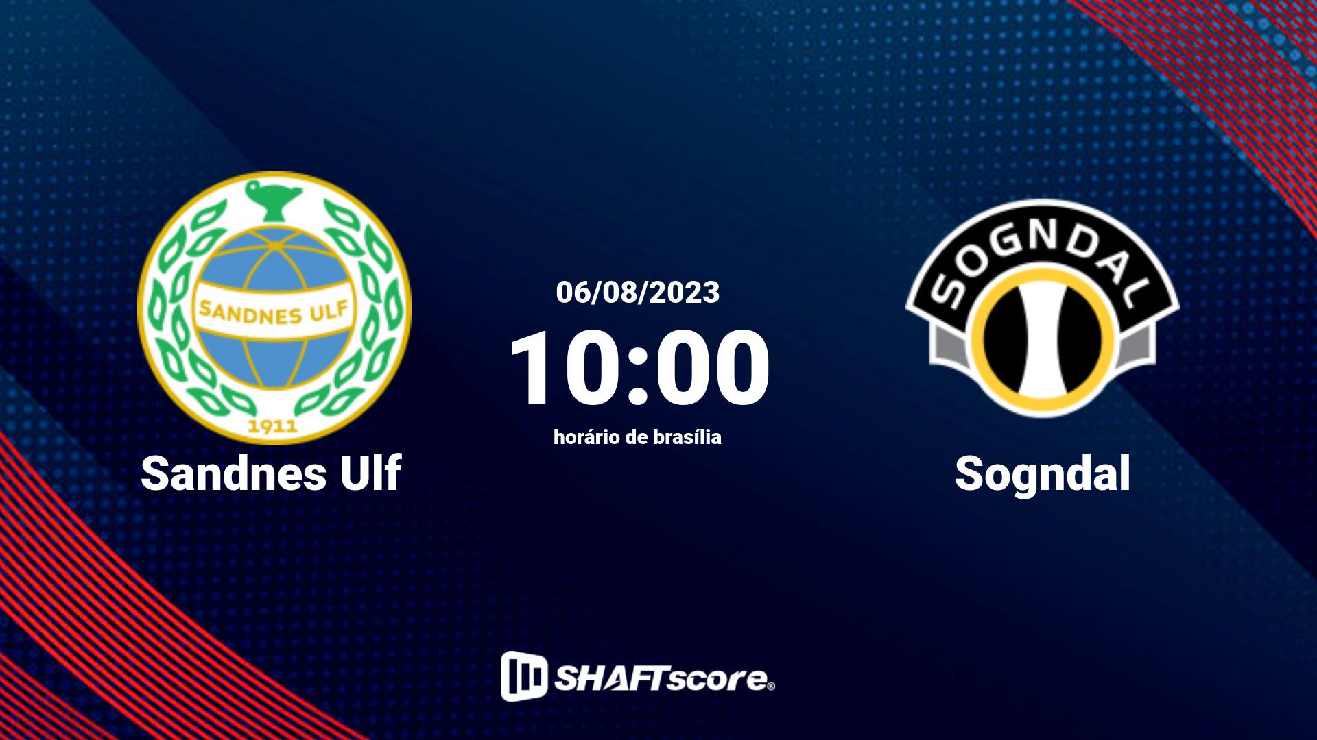 Estatísticas do jogo Sandnes Ulf vs Sogndal 06.08 10:00