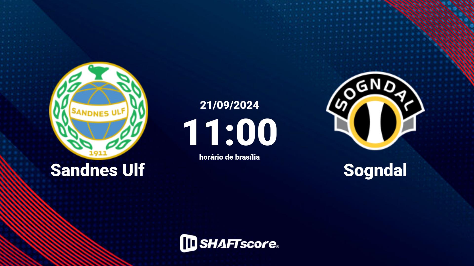 Estatísticas do jogo Sandnes Ulf vs Sogndal 21.09 11:00