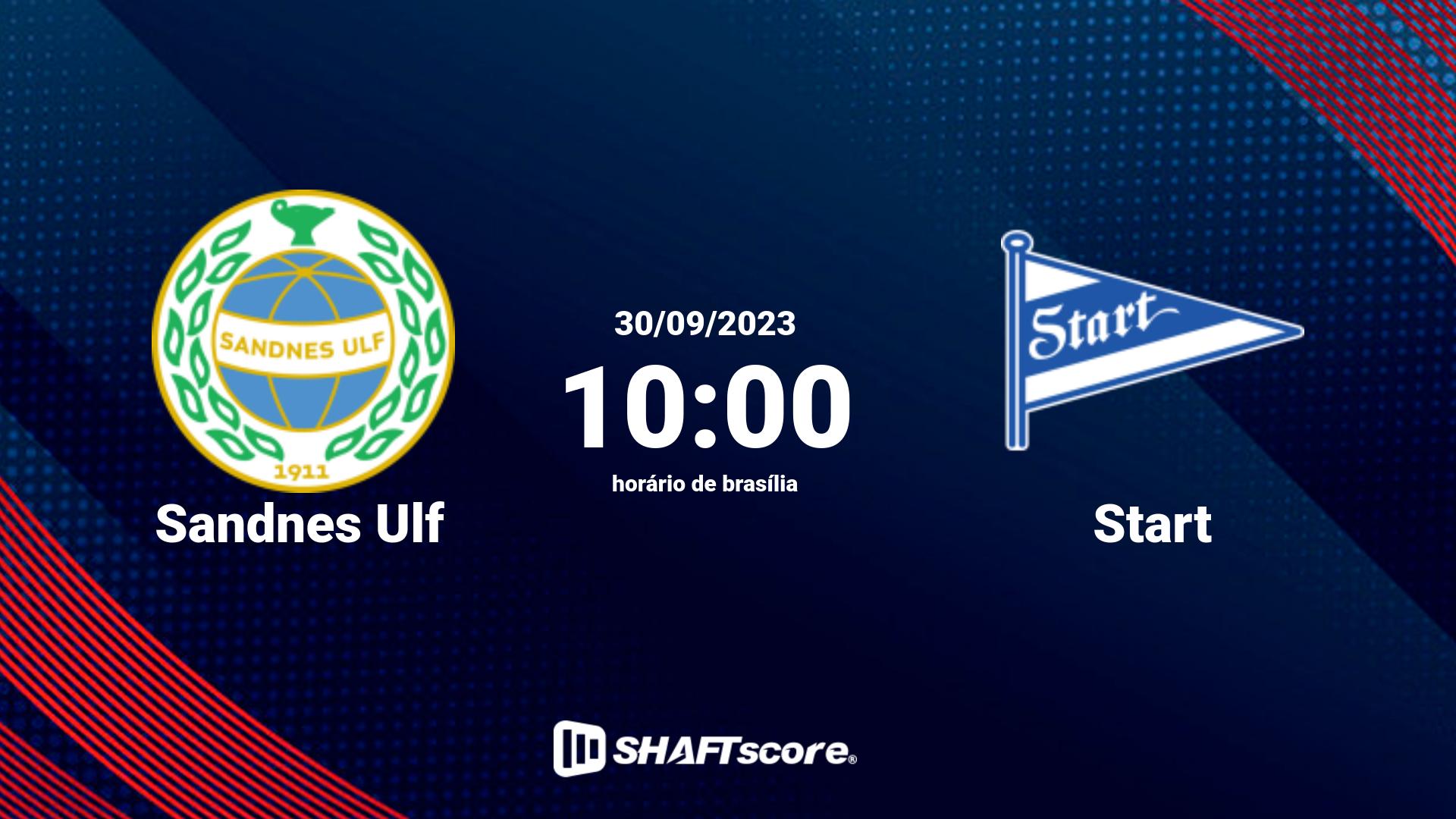 Estatísticas do jogo Sandnes Ulf vs Start 30.09 10:00