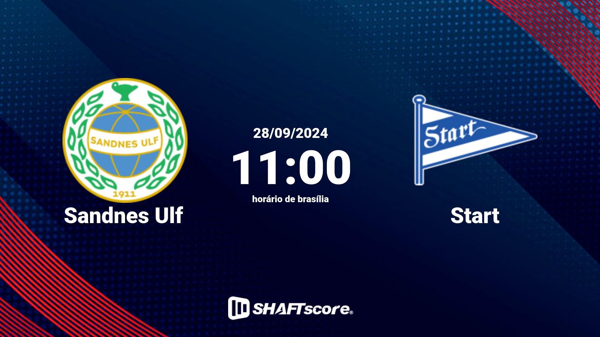 Estatísticas do jogo Sandnes Ulf vs Start 28.09 11:00