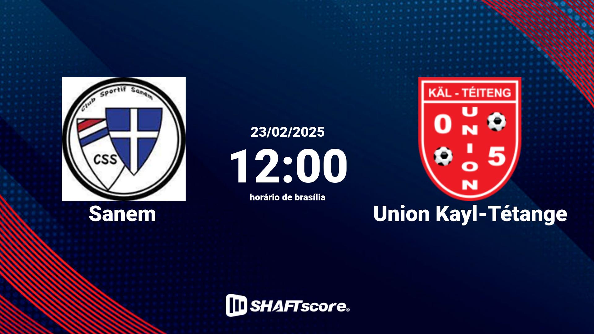 Estatísticas do jogo Sanem vs Union Kayl-Tétange 23.02 12:00