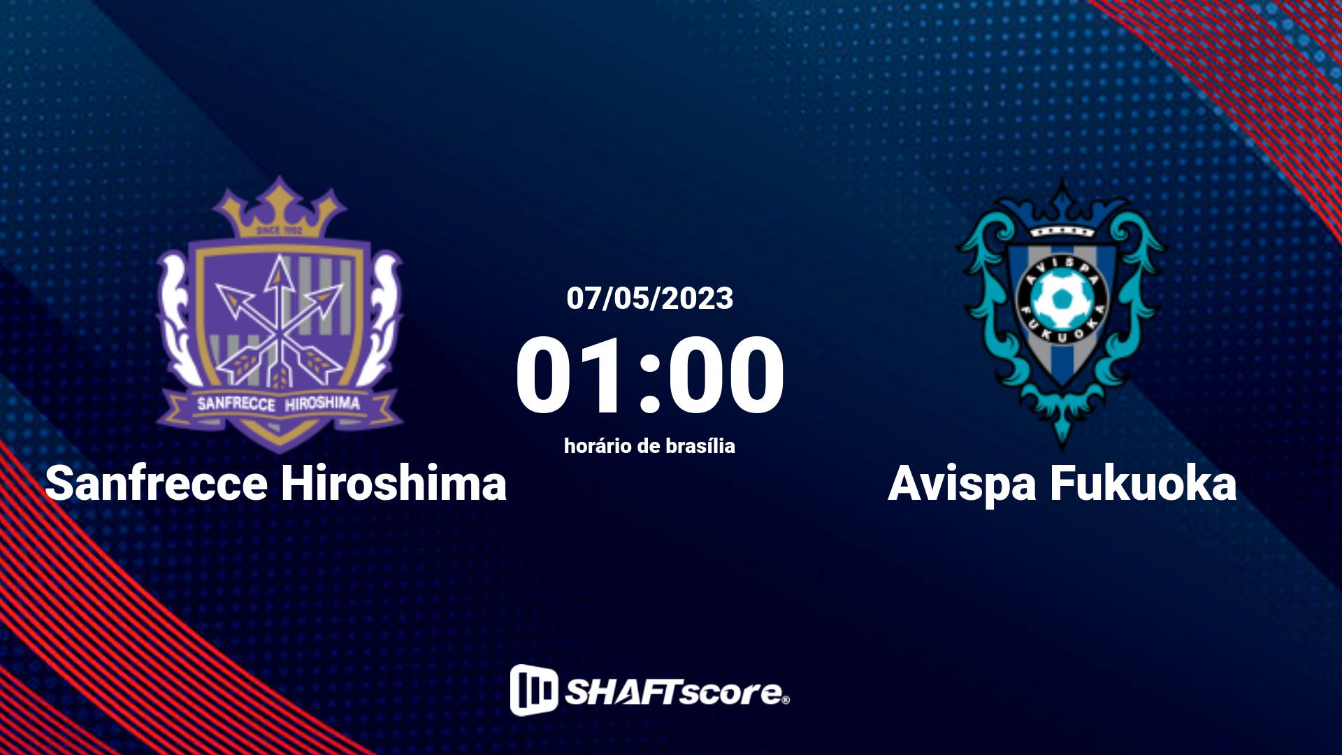 Estatísticas do jogo Sanfrecce Hiroshima vs Avispa Fukuoka 07.05 01:00