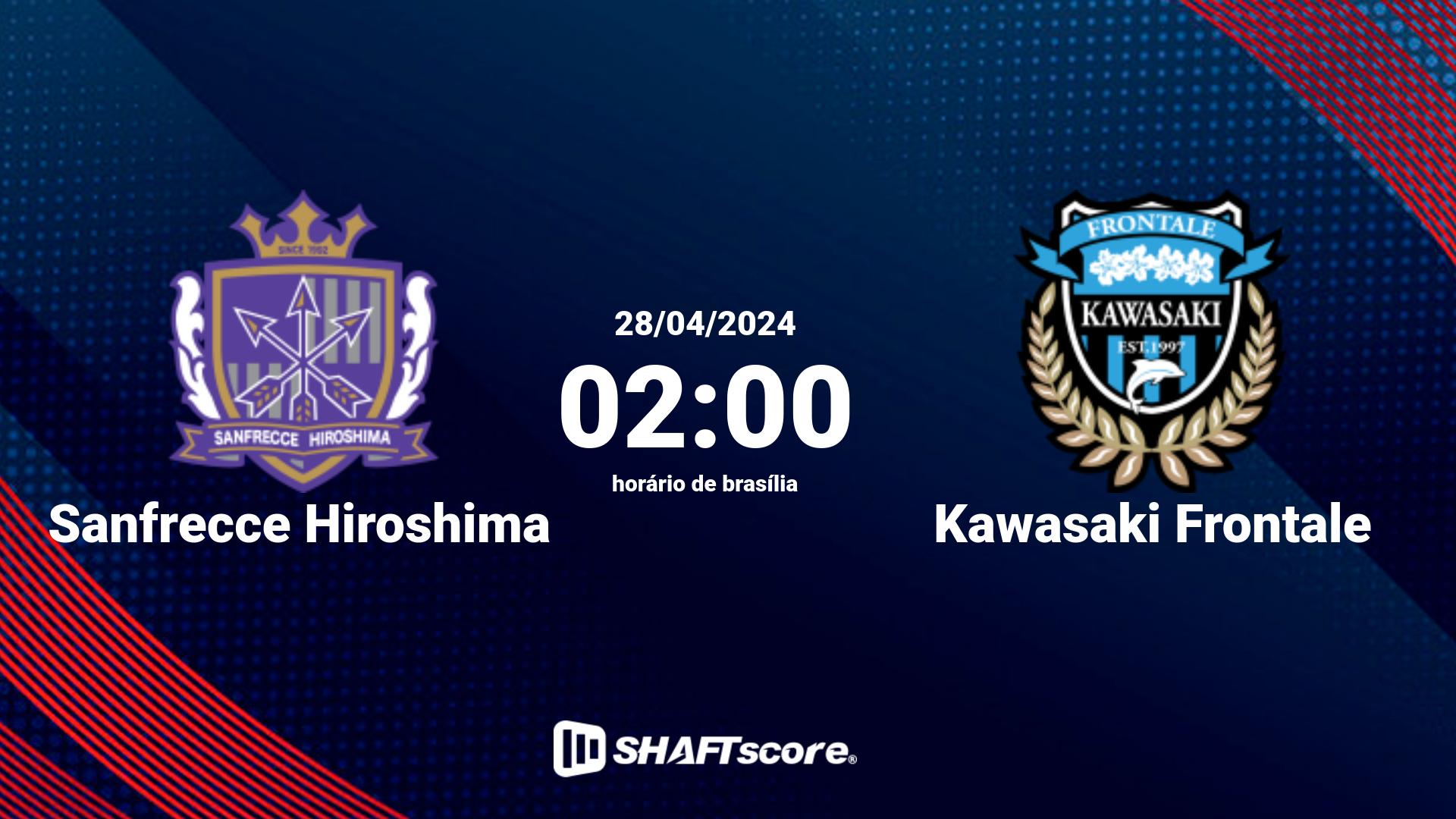 Estatísticas do jogo Sanfrecce Hiroshima vs Kawasaki Frontale 28.04 02:00