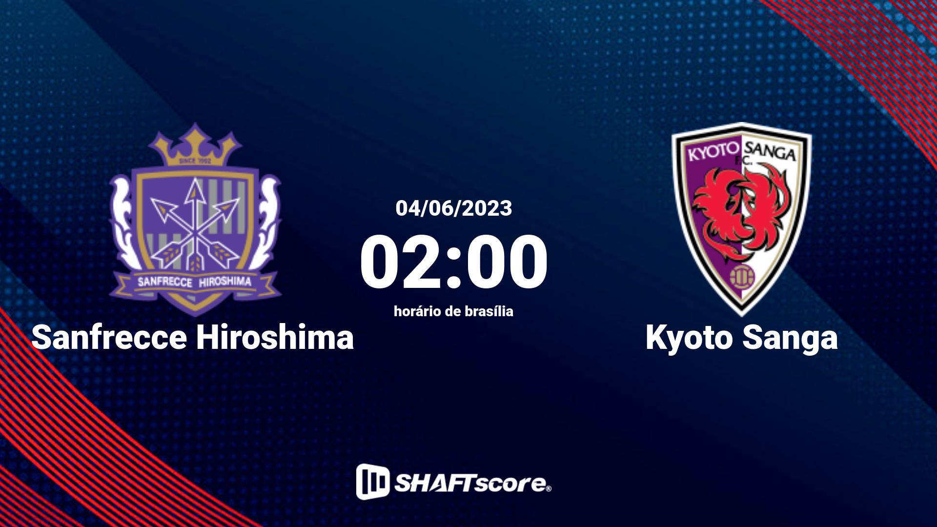 Estatísticas do jogo Sanfrecce Hiroshima vs Kyoto Sanga 04.06 02:00