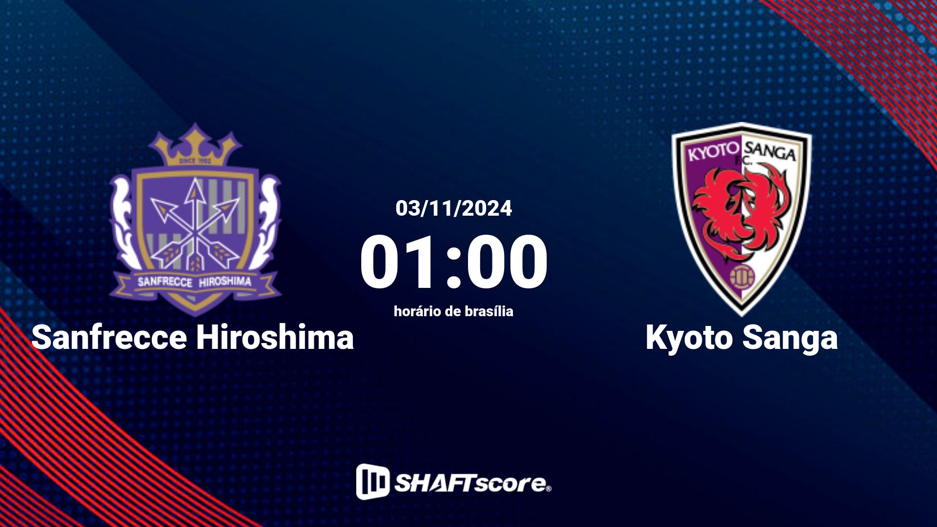 Estatísticas do jogo Sanfrecce Hiroshima vs Kyoto Sanga 03.11 01:00