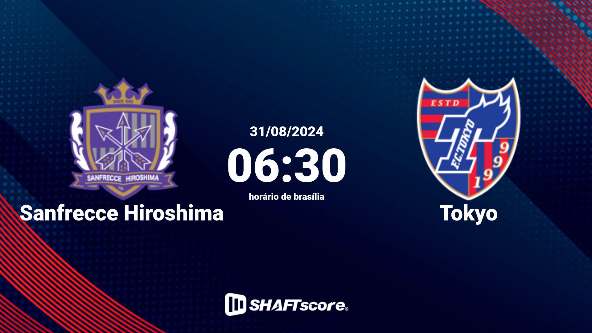 Estatísticas do jogo Sanfrecce Hiroshima vs Tokyo 31.08 06:30