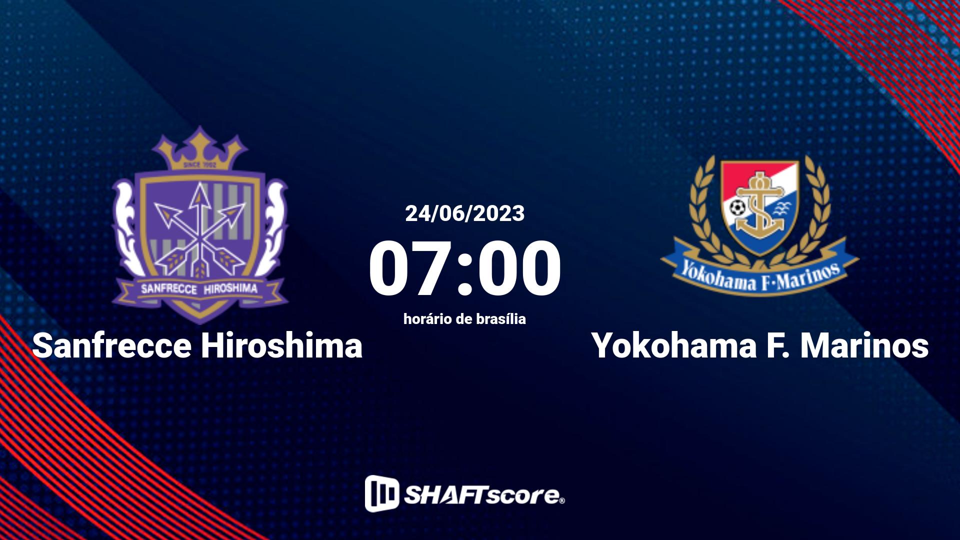 Estatísticas do jogo Sanfrecce Hiroshima vs Yokohama F. Marinos 24.06 07:00