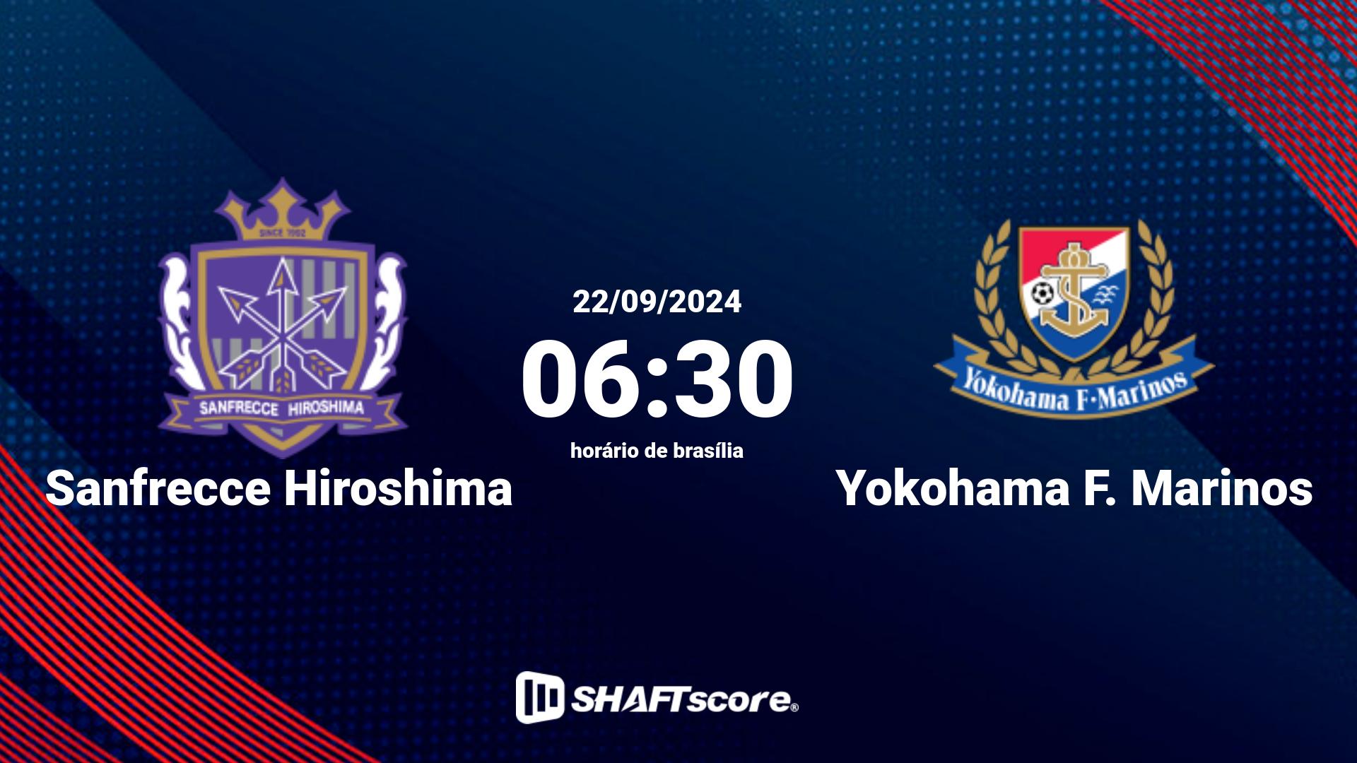 Estatísticas do jogo Sanfrecce Hiroshima vs Yokohama F. Marinos 22.09 06:30