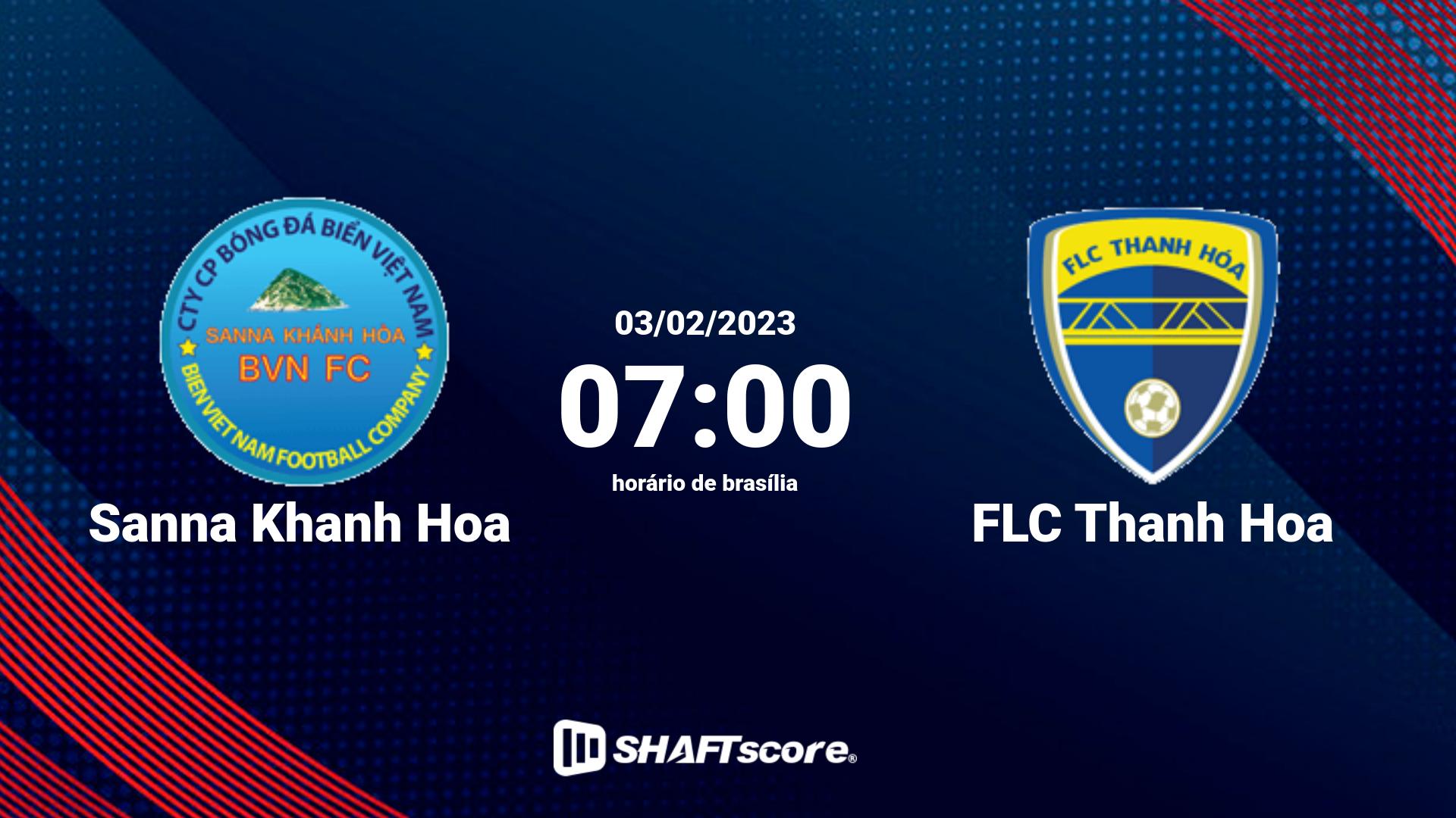 Estatísticas do jogo Sanna Khanh Hoa vs FLC Thanh Hoa 03.02 07:00