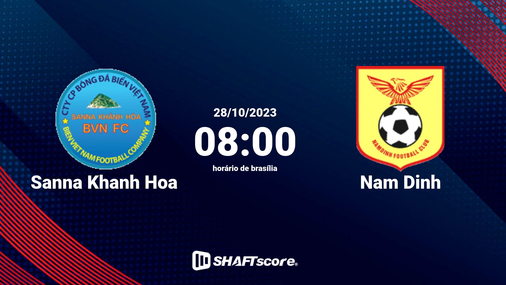 Estatísticas do jogo Sanna Khanh Hoa vs Nam Dinh 28.10 08:00