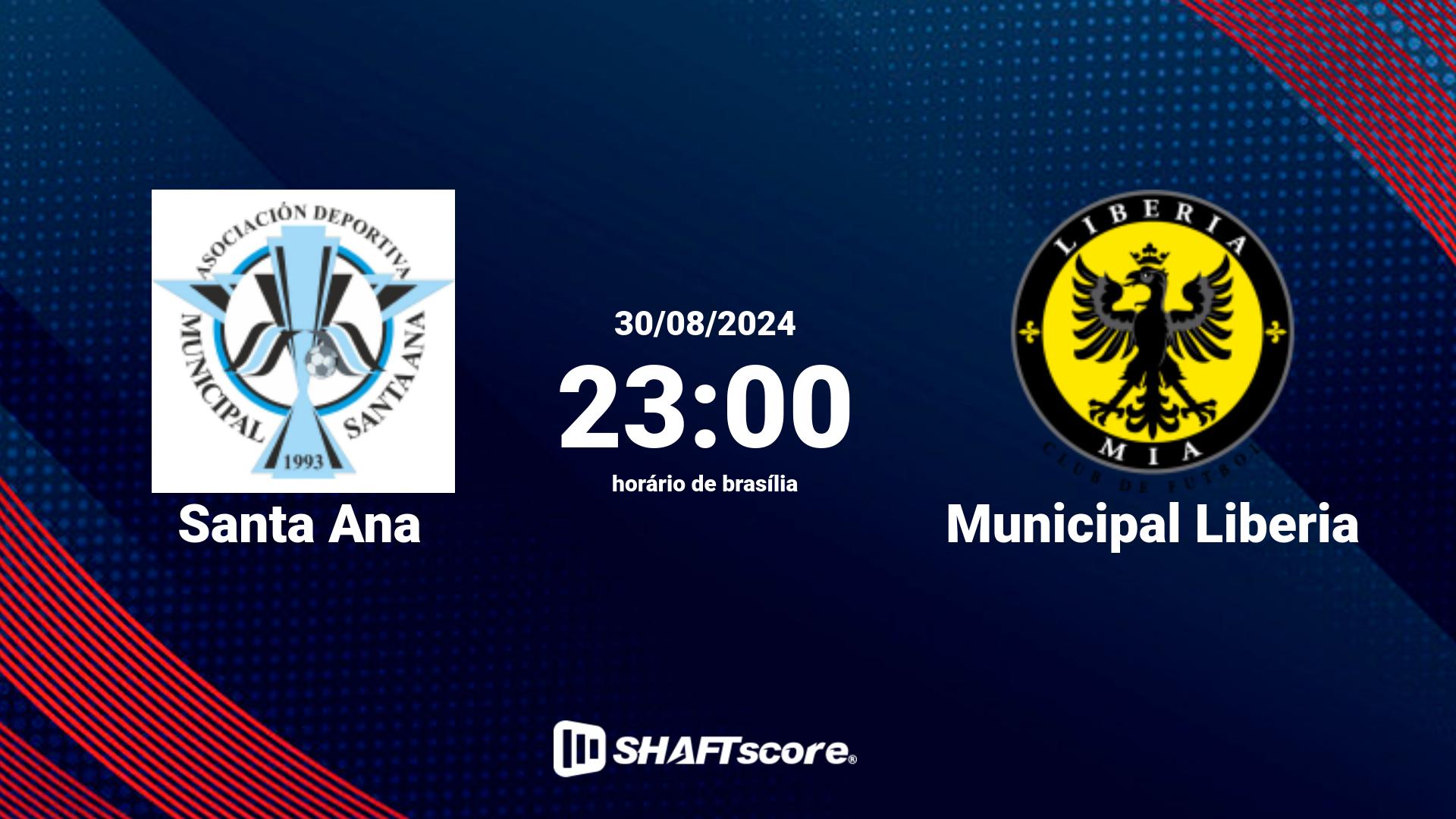 Estatísticas do jogo Santa Ana vs Municipal Liberia 30.08 23:00