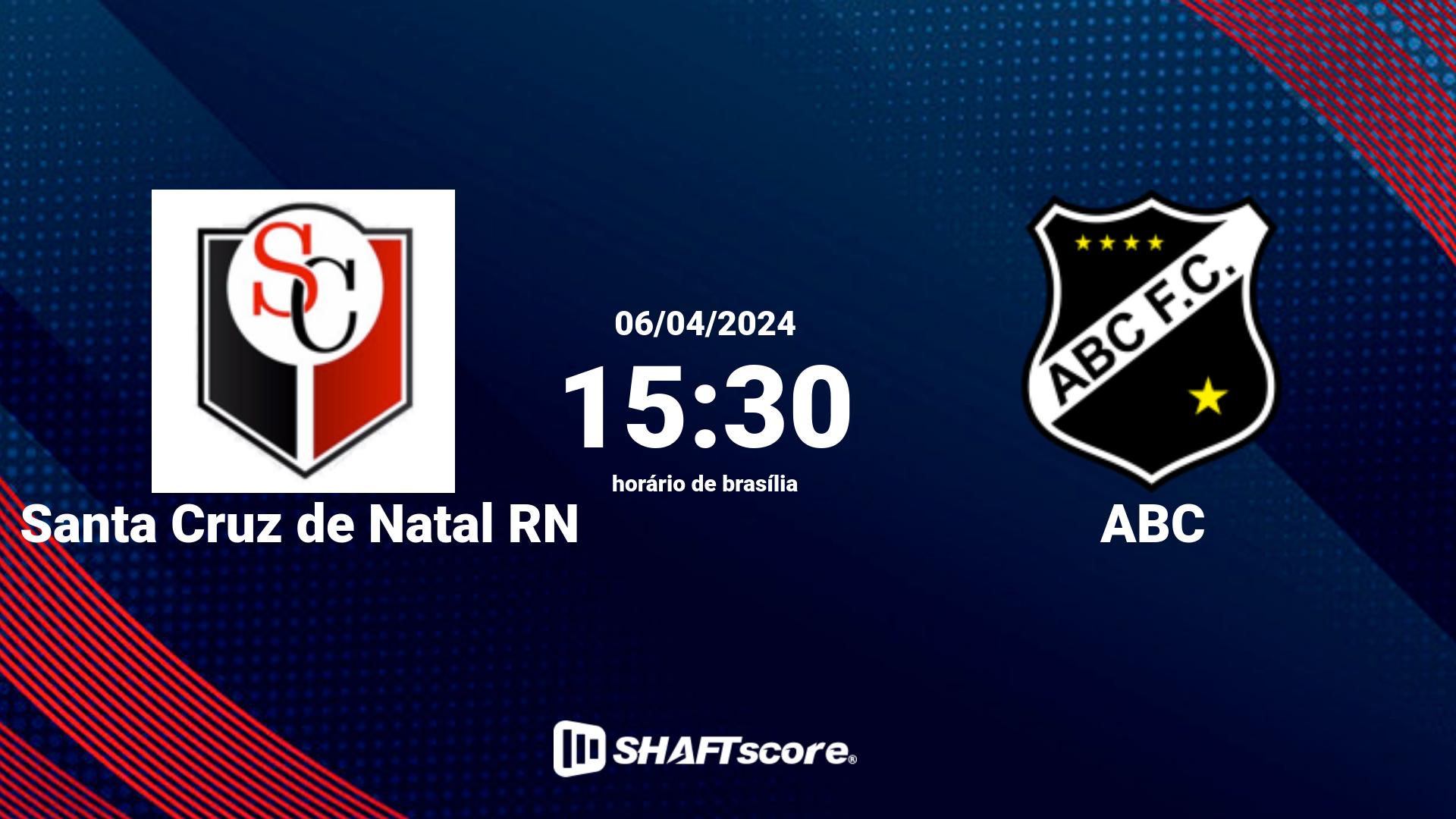 Estatísticas do jogo Santa Cruz de Natal RN vs ABC 06.04 15:30