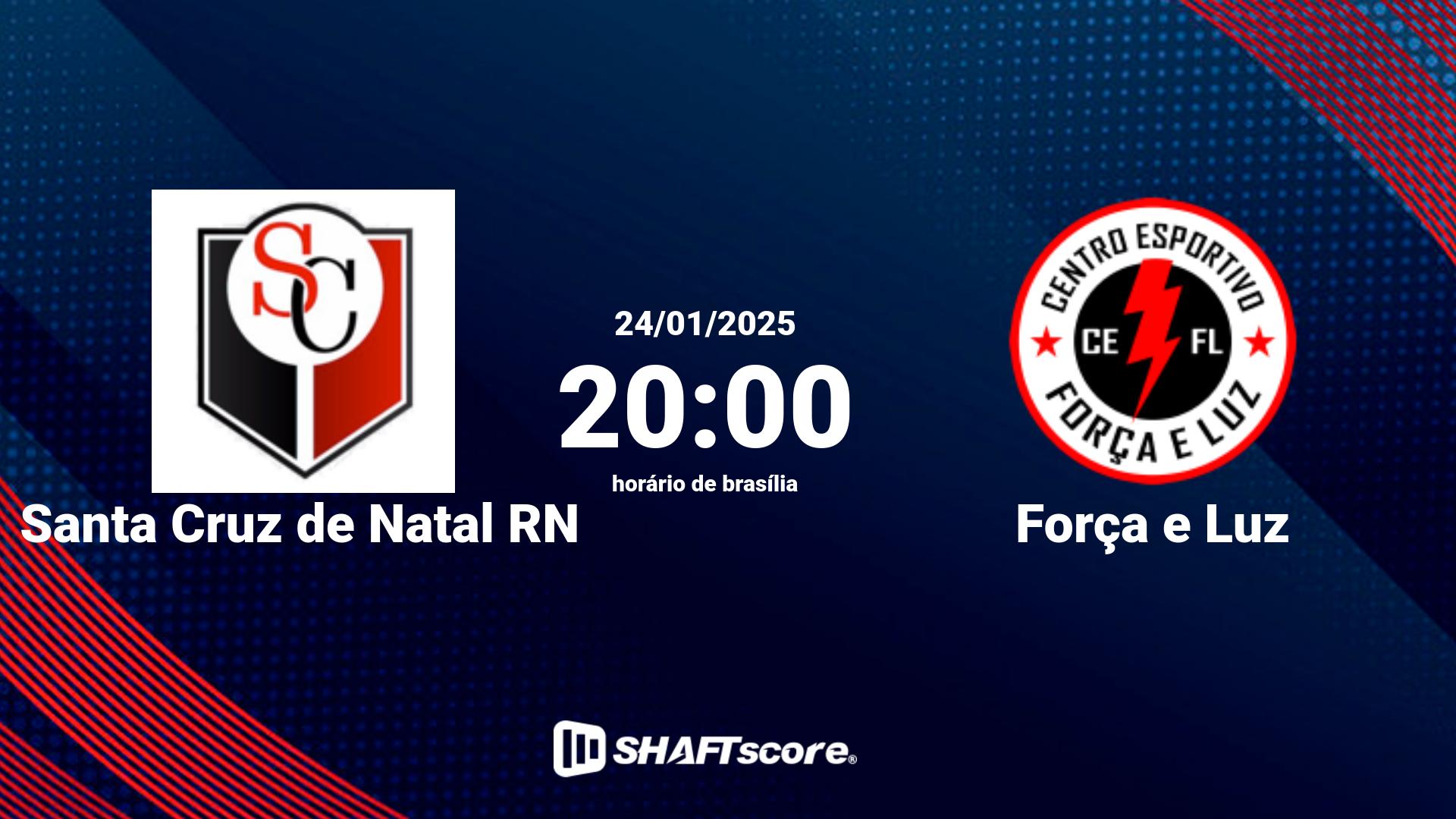 Estatísticas do jogo Santa Cruz de Natal RN vs Força e Luz 24.01 20:00