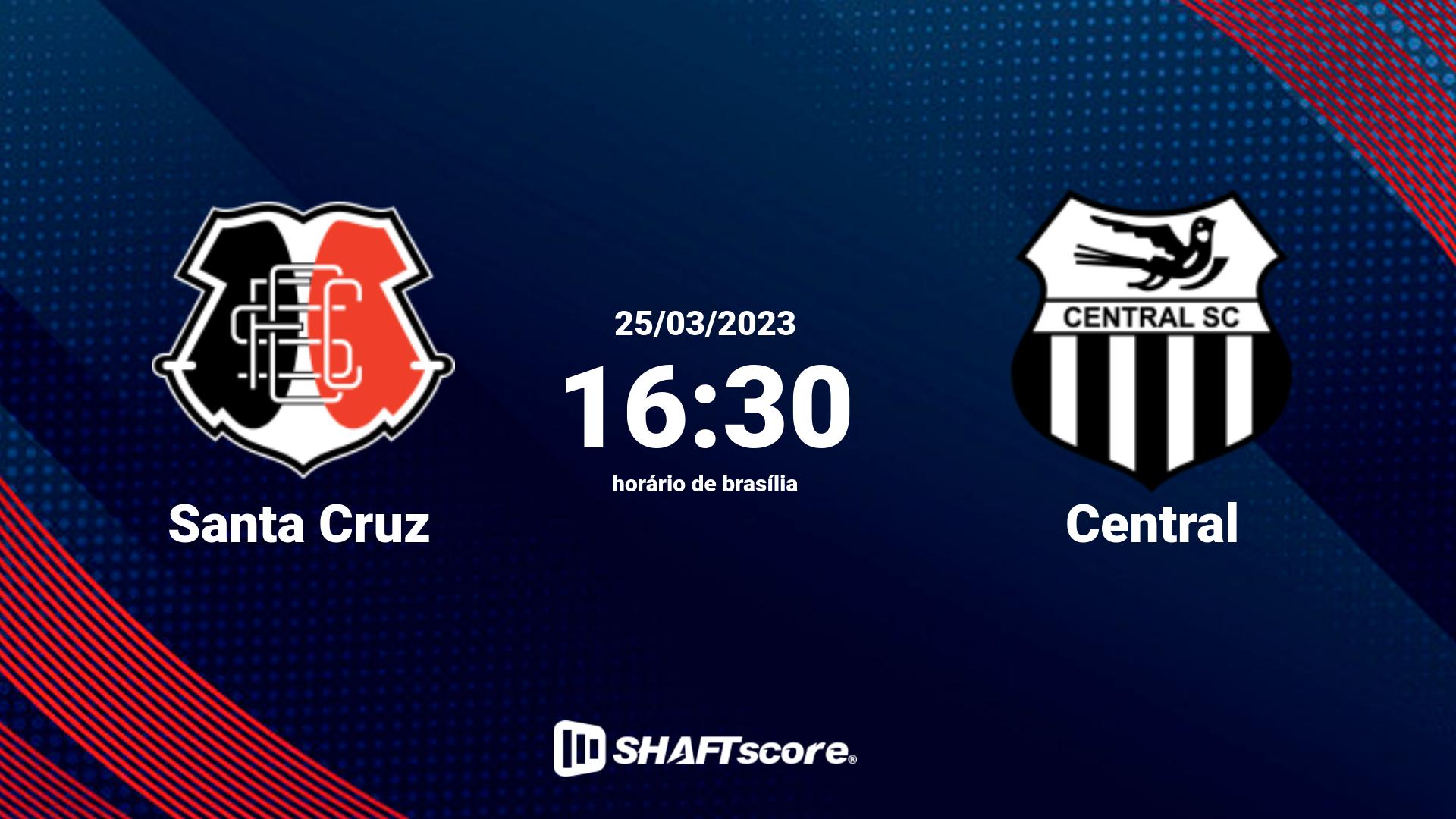 Estatísticas do jogo Santa Cruz vs Central 25.03 16:30