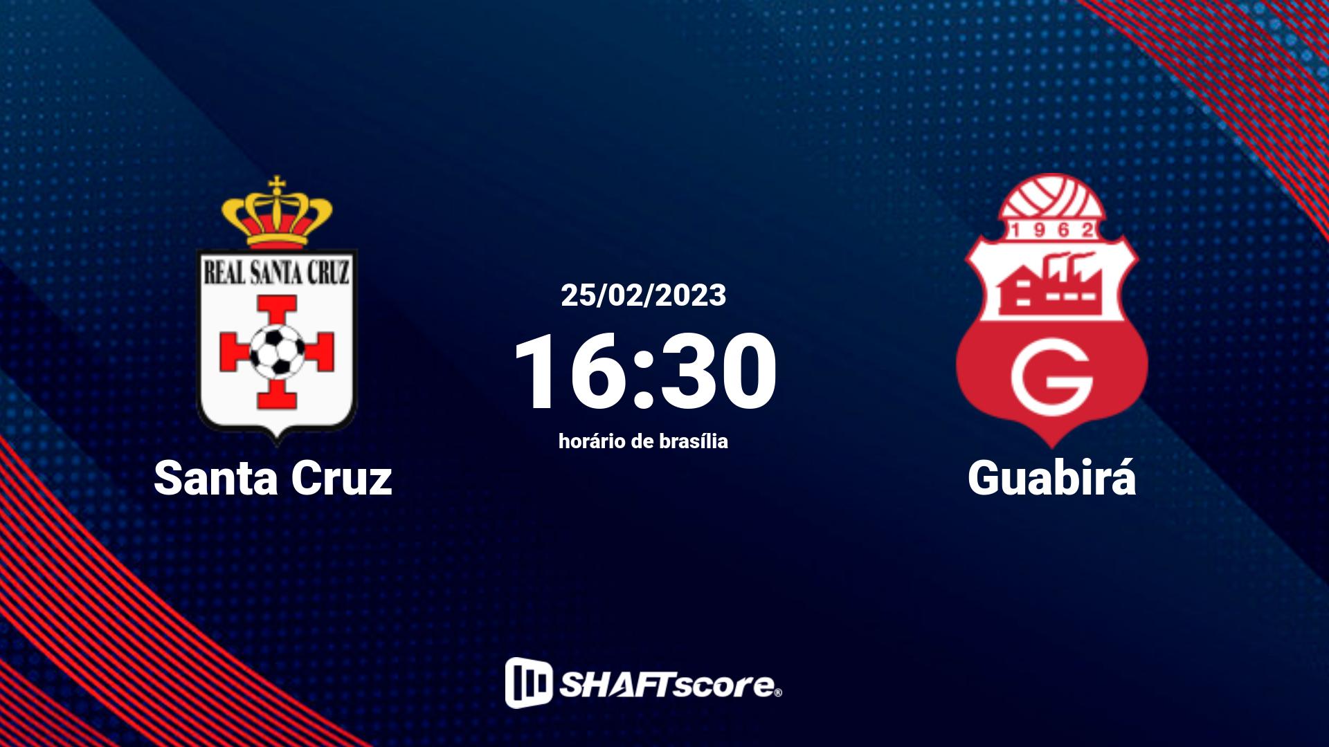 Estatísticas do jogo Santa Cruz vs Guabirá 25.02 16:30