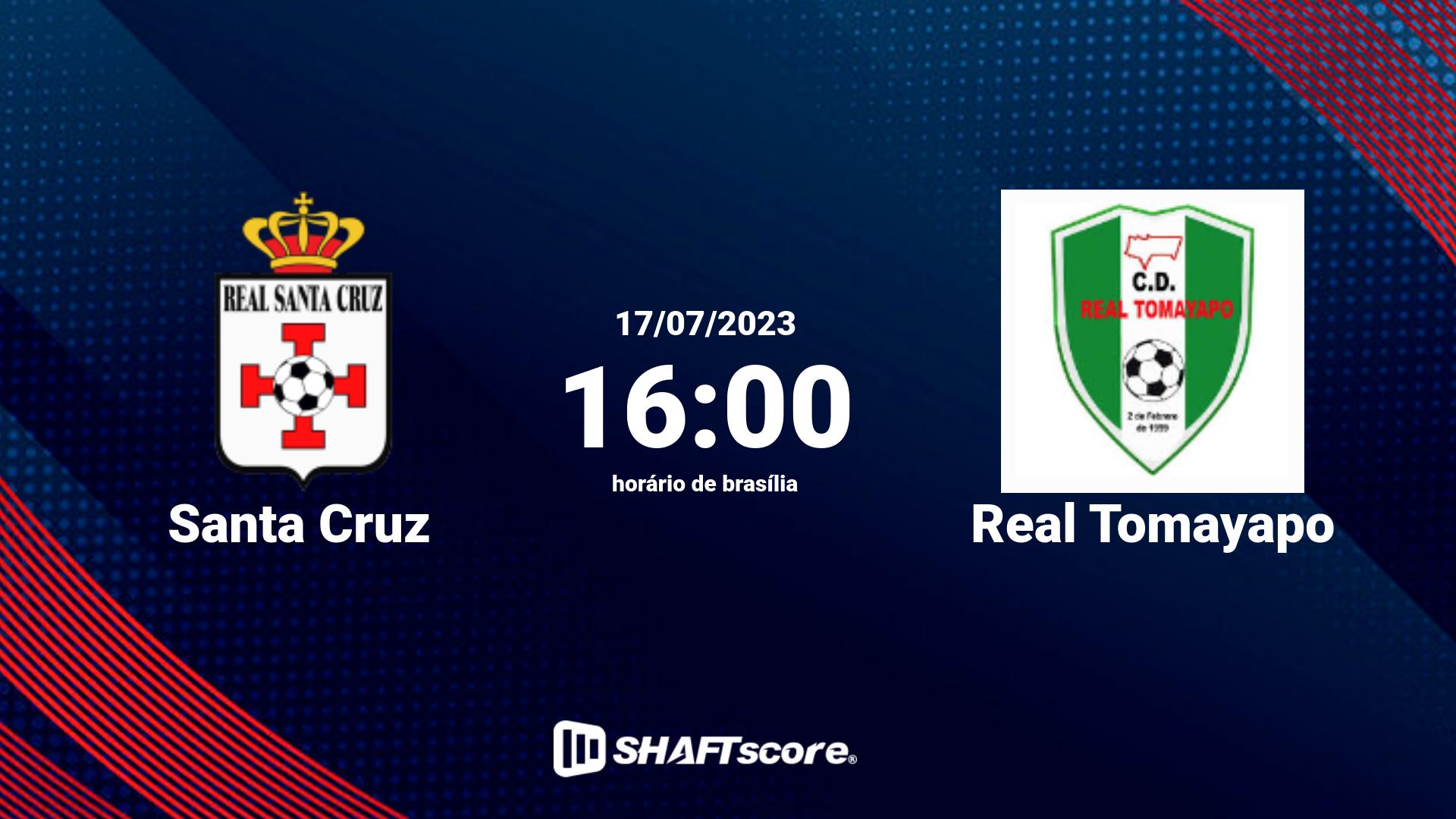 Estatísticas do jogo Santa Cruz vs Real Tomayapo 17.07 16:00