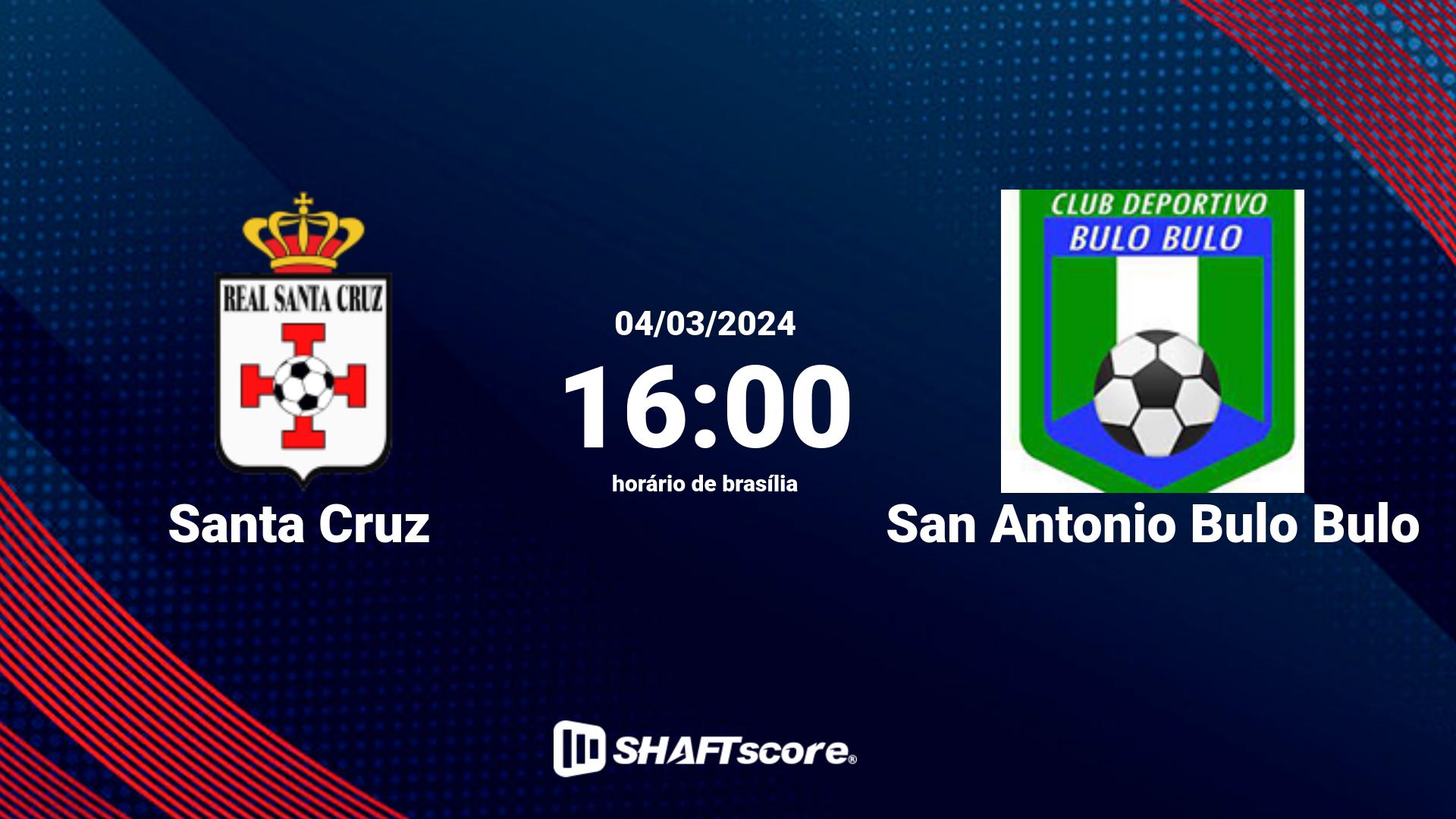 Estatísticas do jogo Santa Cruz vs San Antonio Bulo Bulo 04.03 16:00