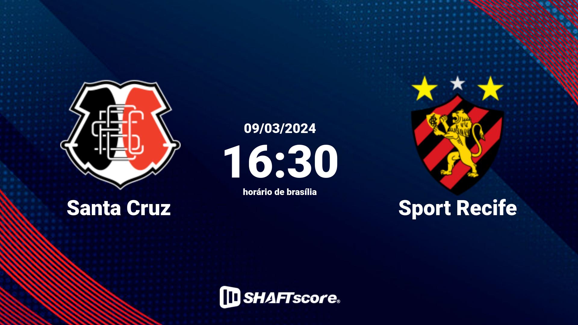 Estatísticas do jogo Santa Cruz vs Sport Recife 09.03 16:30