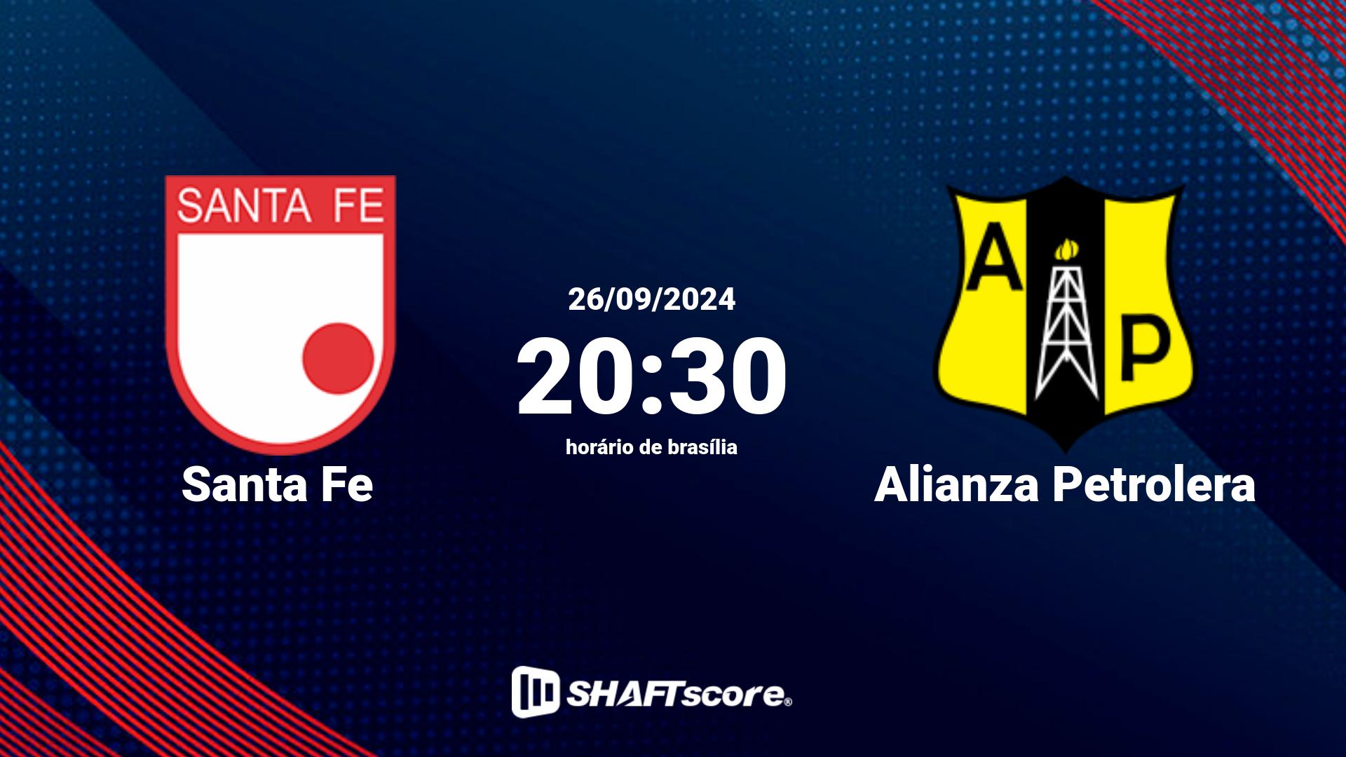 Estatísticas do jogo Santa Fe vs Alianza Petrolera 26.09 20:30