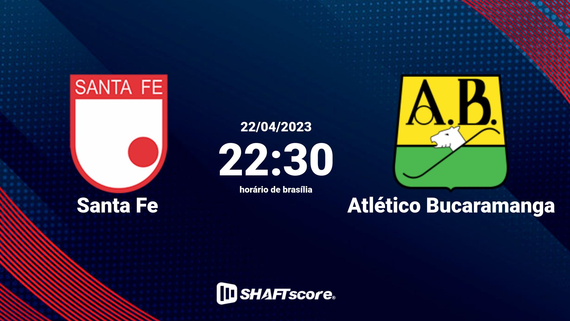 Estatísticas do jogo Santa Fe vs Atlético Bucaramanga 22.04 22:30