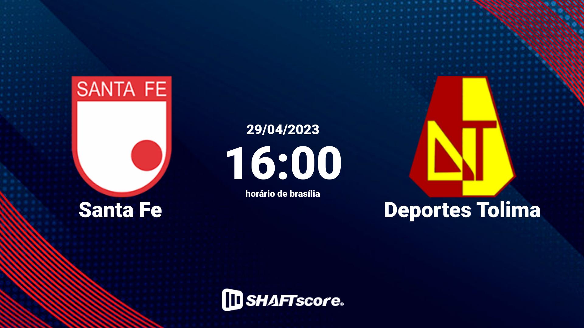 Estatísticas do jogo Santa Fe vs Deportes Tolima 29.04 16:00