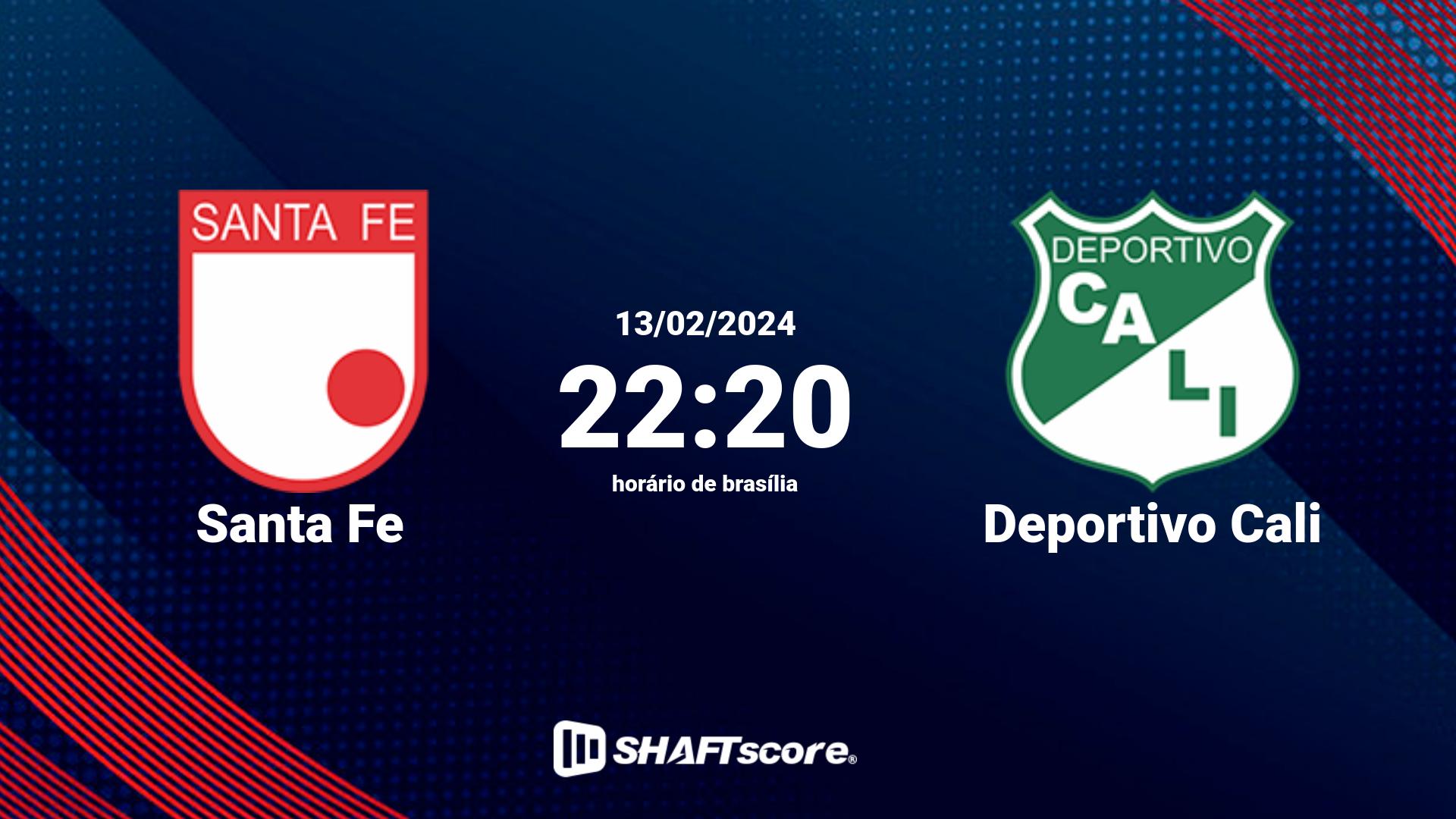 Estatísticas do jogo Santa Fe vs Deportivo Cali 13.02 22:20