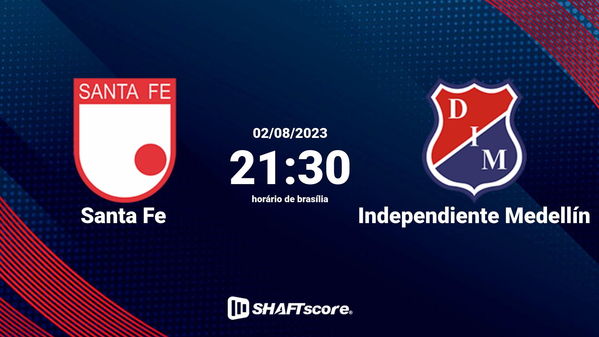 Estatísticas do jogo Santa Fe vs Independiente Medellín 02.08 21:30