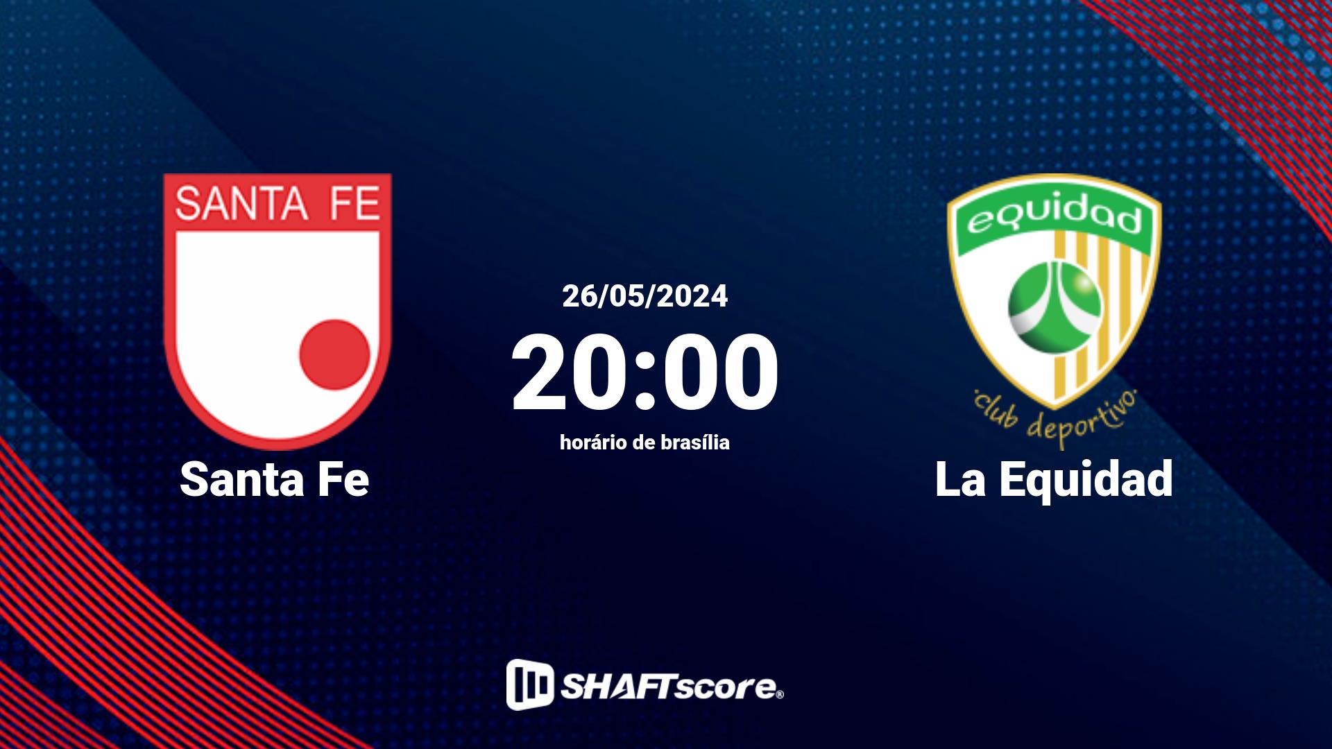 Estatísticas do jogo Santa Fe vs La Equidad 26.05 20:00