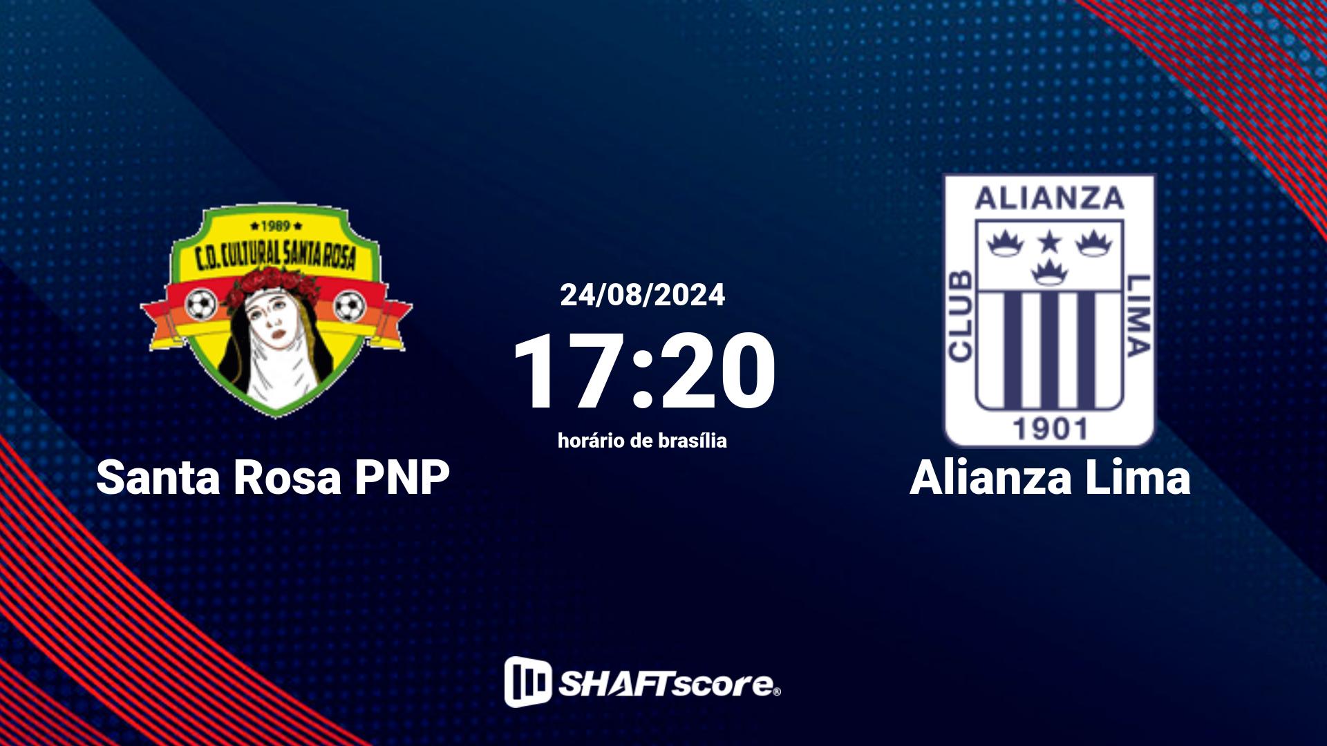 Estatísticas do jogo Santa Rosa PNP vs Alianza Lima 24.08 17:20