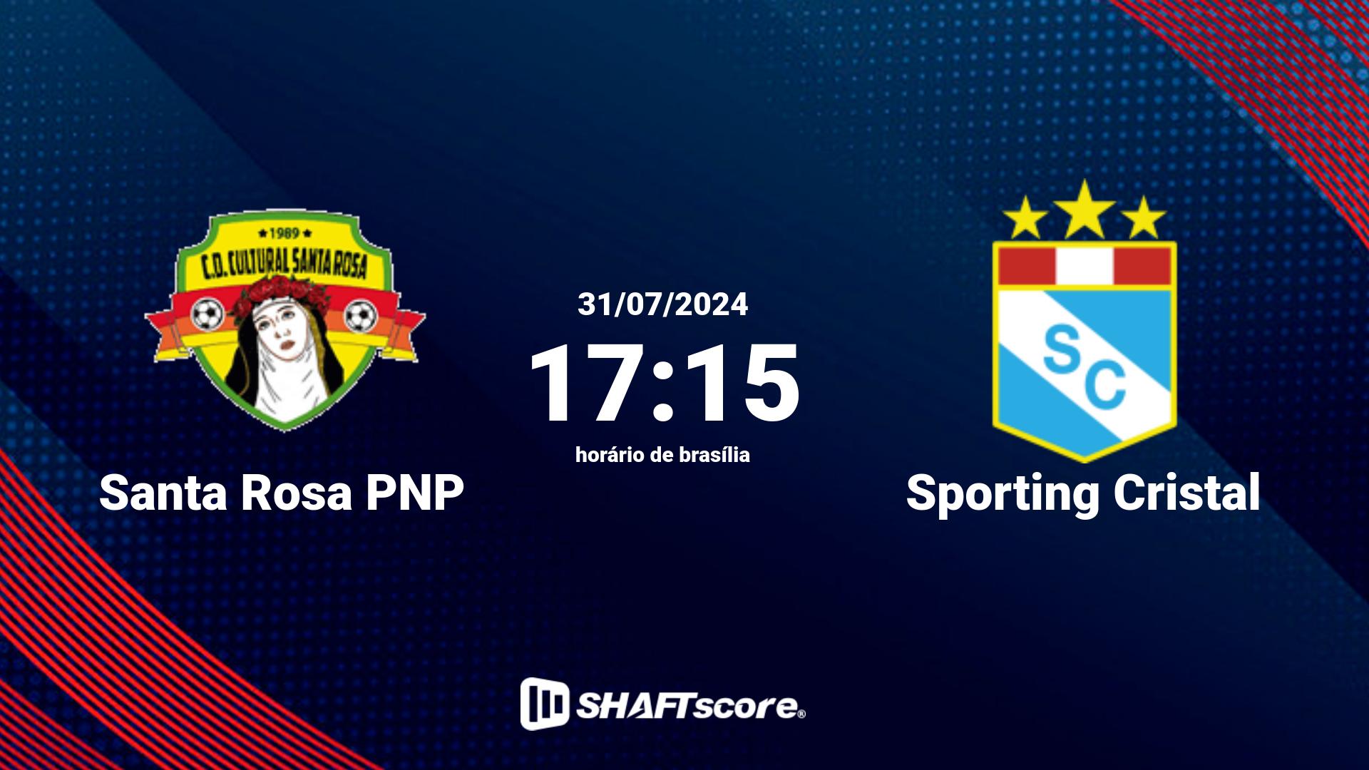 Estatísticas do jogo Santa Rosa PNP vs Sporting Cristal 31.07 17:15