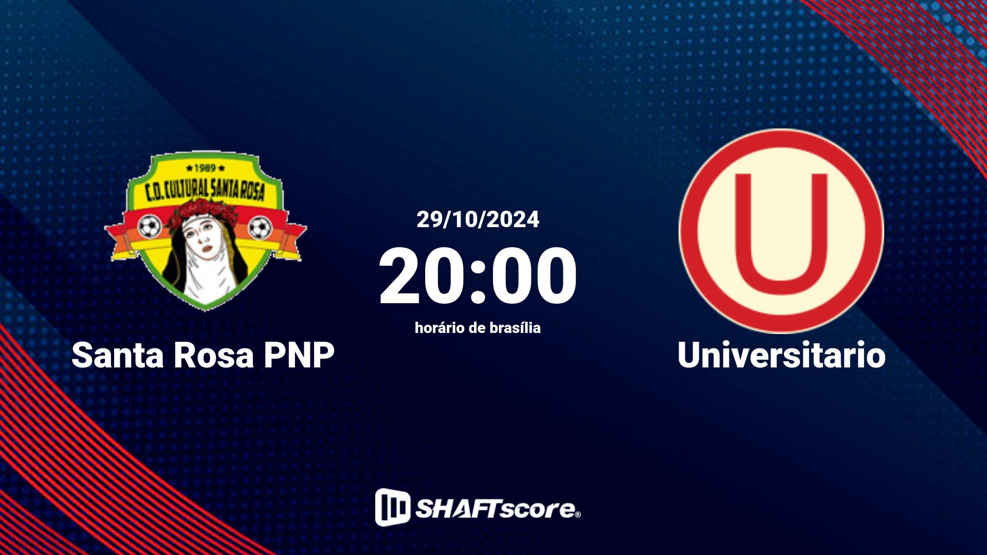 Estatísticas do jogo Santa Rosa PNP vs Universitario 29.10 20:00