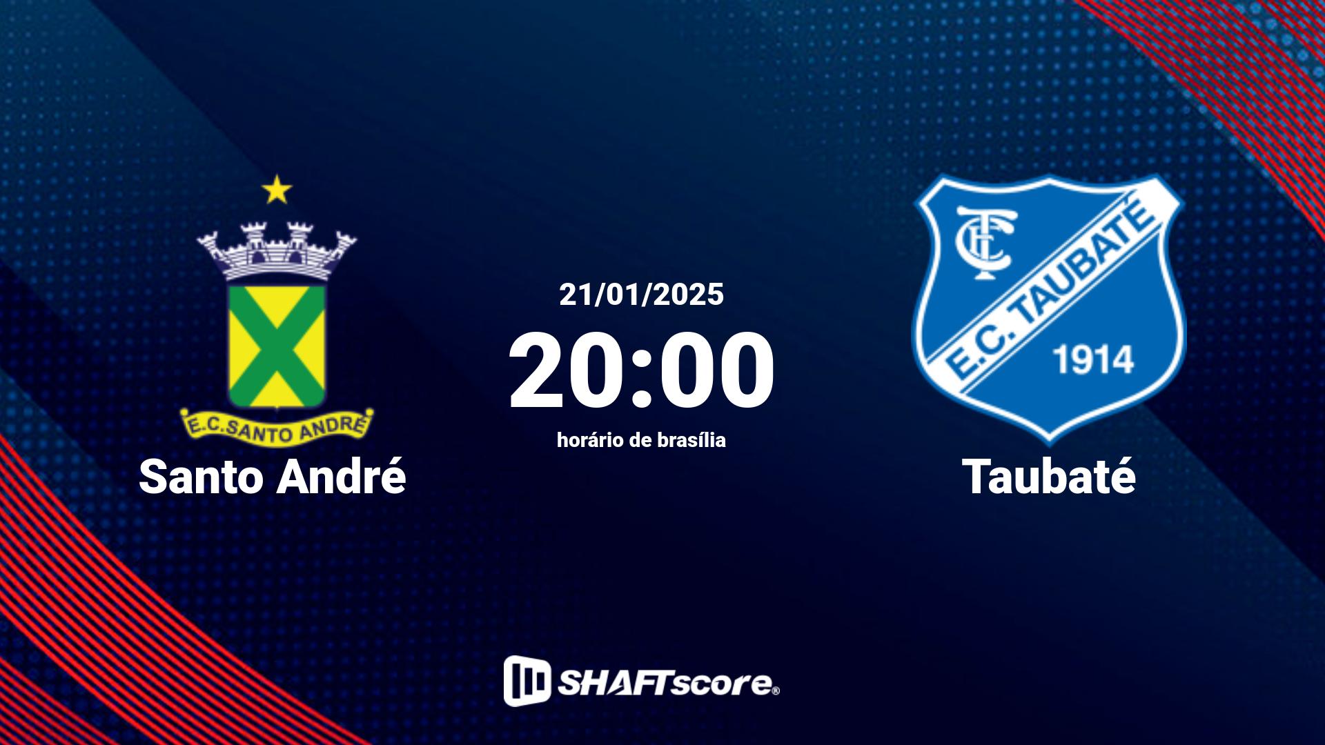 Estatísticas do jogo Santo André vs Taubaté 21.01 20:00