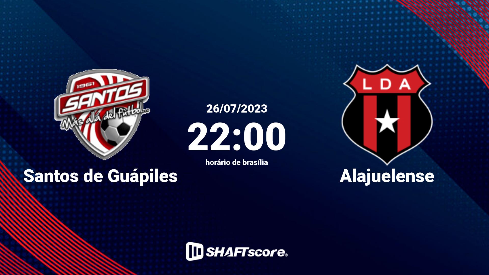 Estatísticas do jogo Santos de Guápiles vs Alajuelense 26.07 22:00