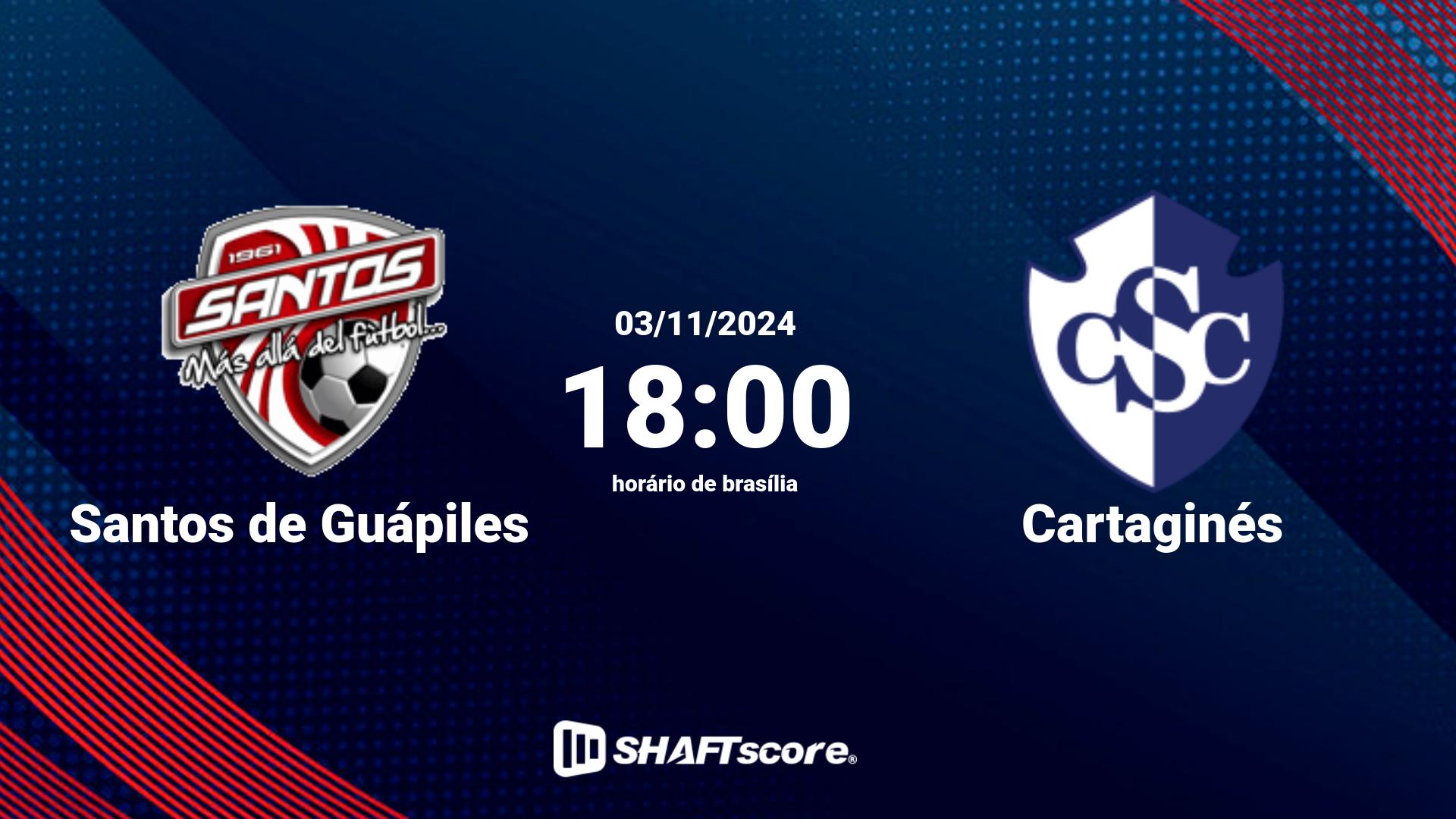 Estatísticas do jogo Santos de Guápiles vs Cartaginés 03.11 18:00