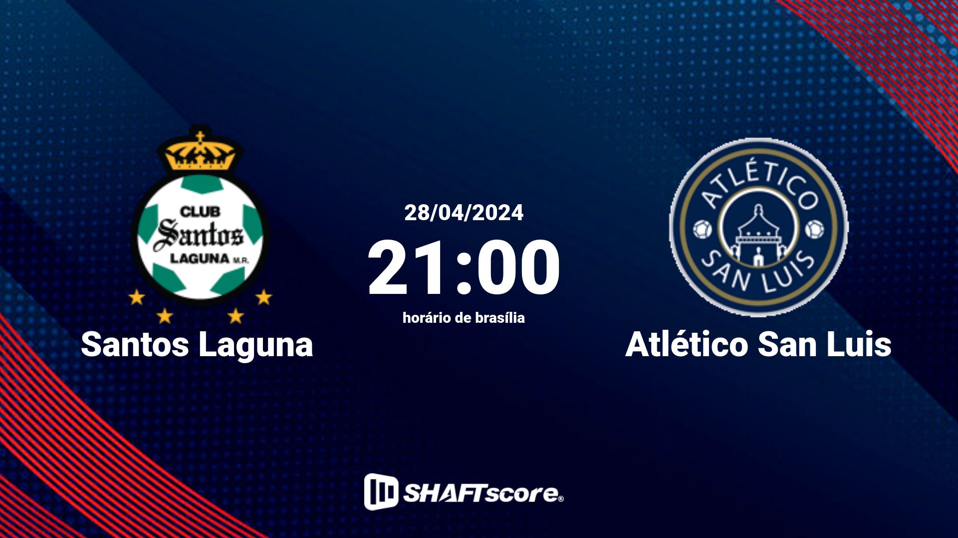 Estatísticas do jogo Santos Laguna vs Atlético San Luis 28.04 21:00