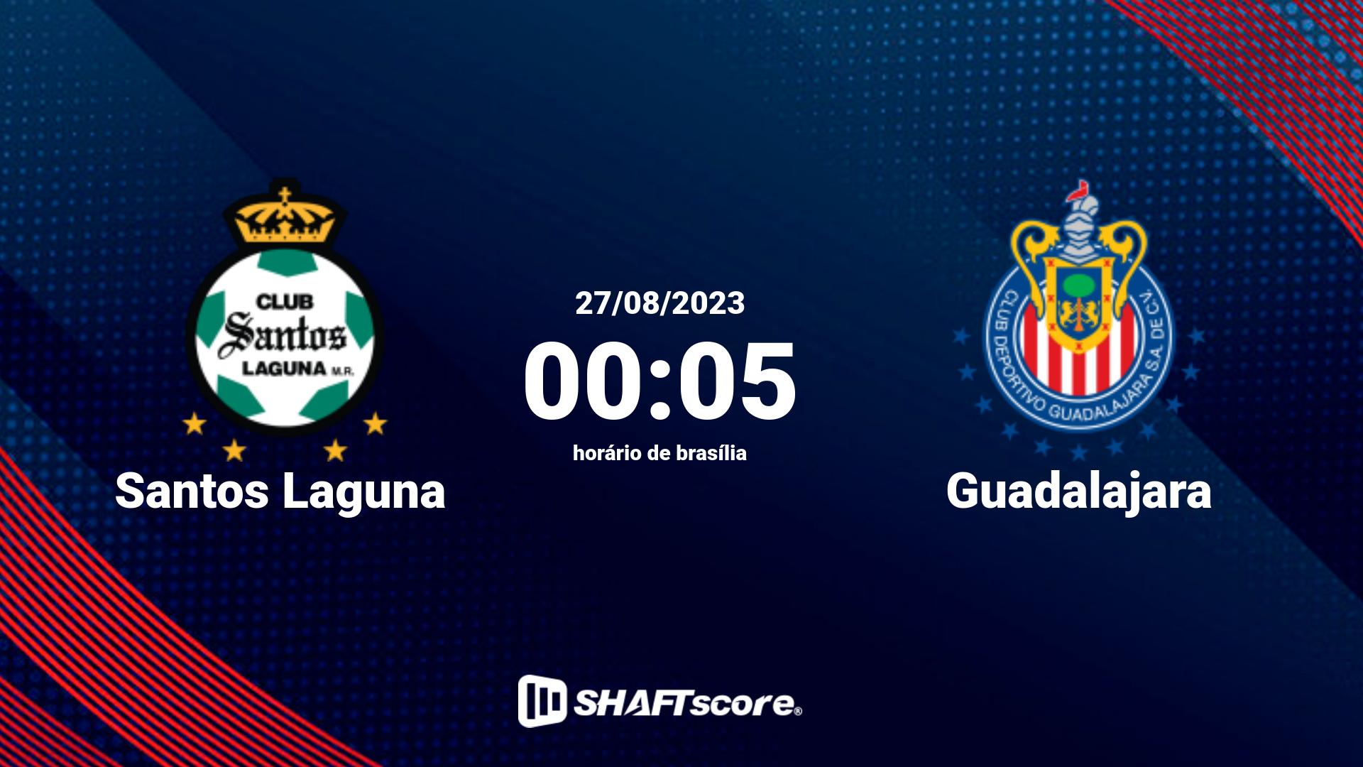 Estatísticas do jogo Santos Laguna vs Guadalajara 27.08 00:05