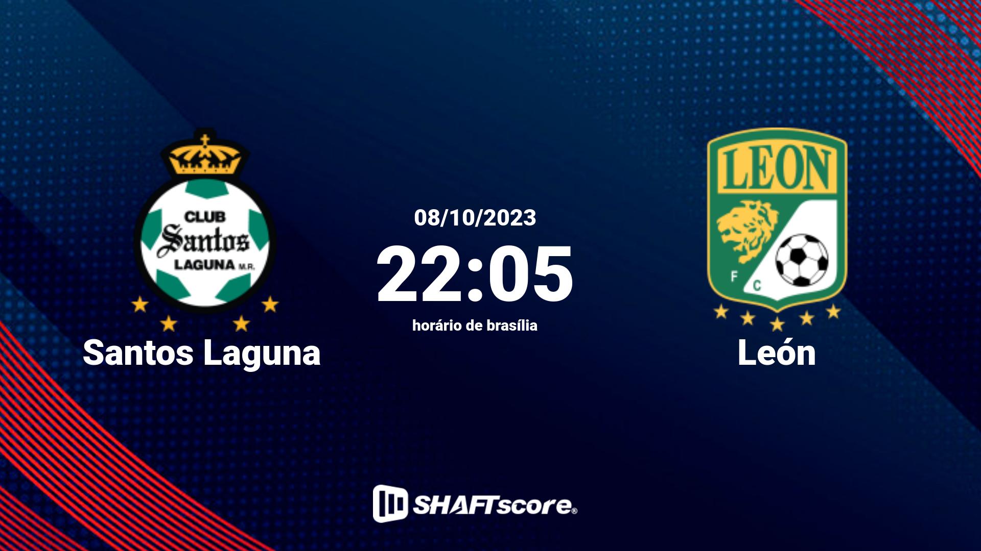 Estatísticas do jogo Santos Laguna vs León 08.10 22:05