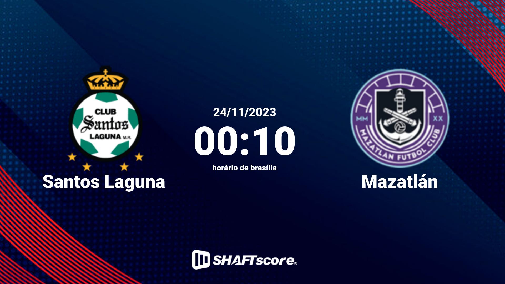 Estatísticas do jogo Santos Laguna vs Mazatlán 24.11 00:10