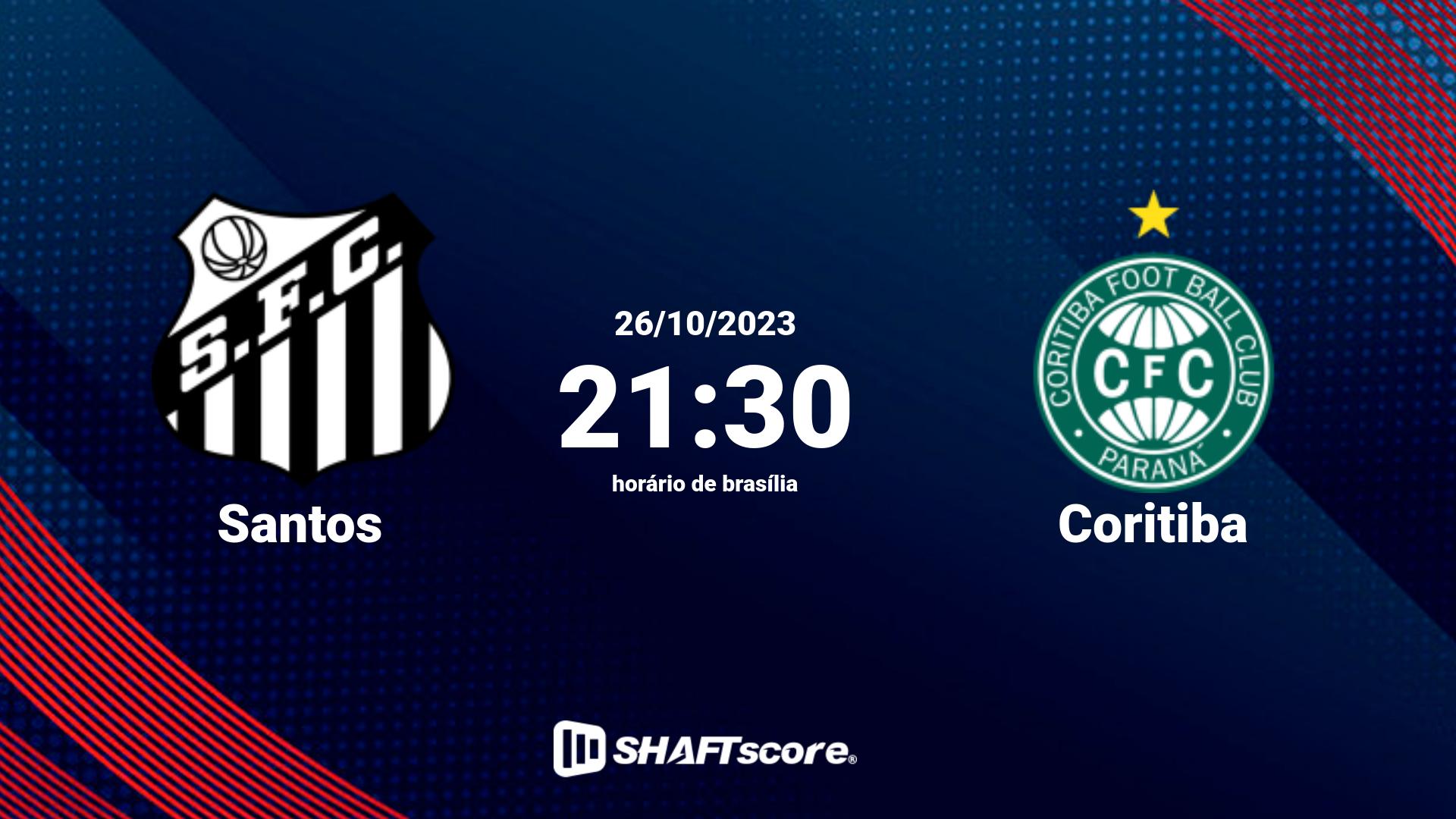 Estatísticas do jogo Santos vs Coritiba 26.10 21:30