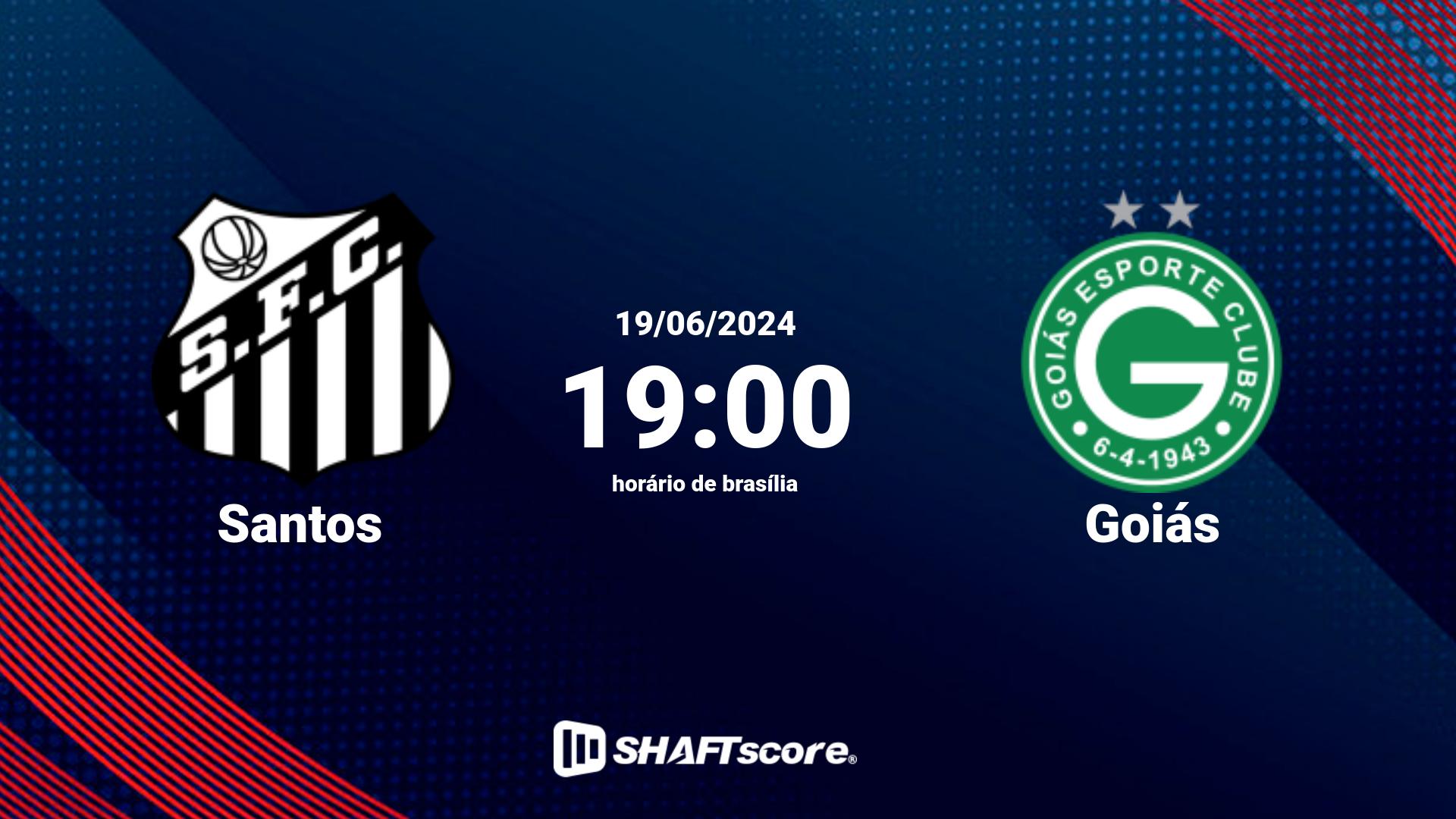 Estatísticas do jogo Santos vs Goiás 19.06 19:00