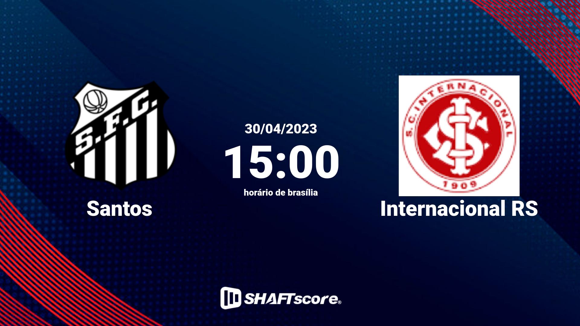 Estatísticas do jogo Santos vs Internacional RS 30.04 15:00