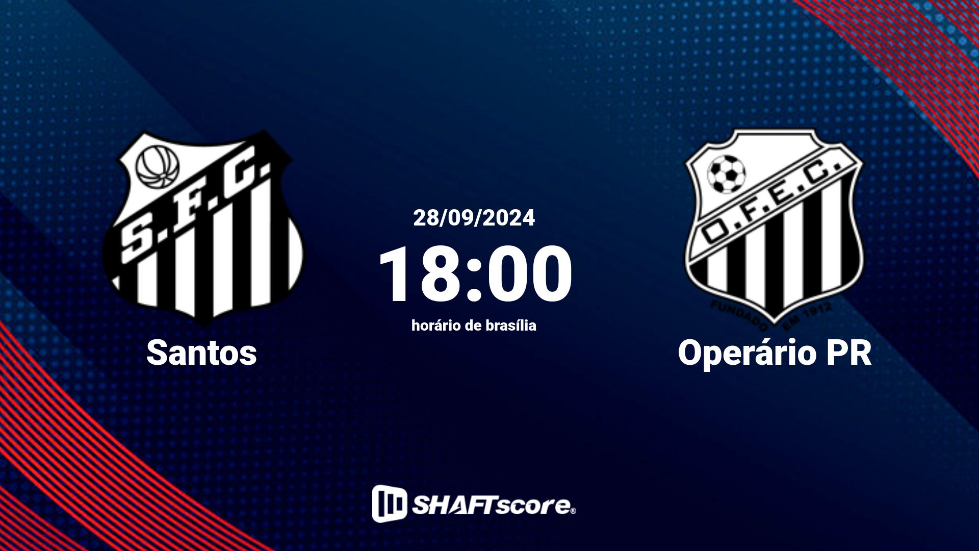 Estatísticas do jogo Santos vs Operário PR 28.09 18:00