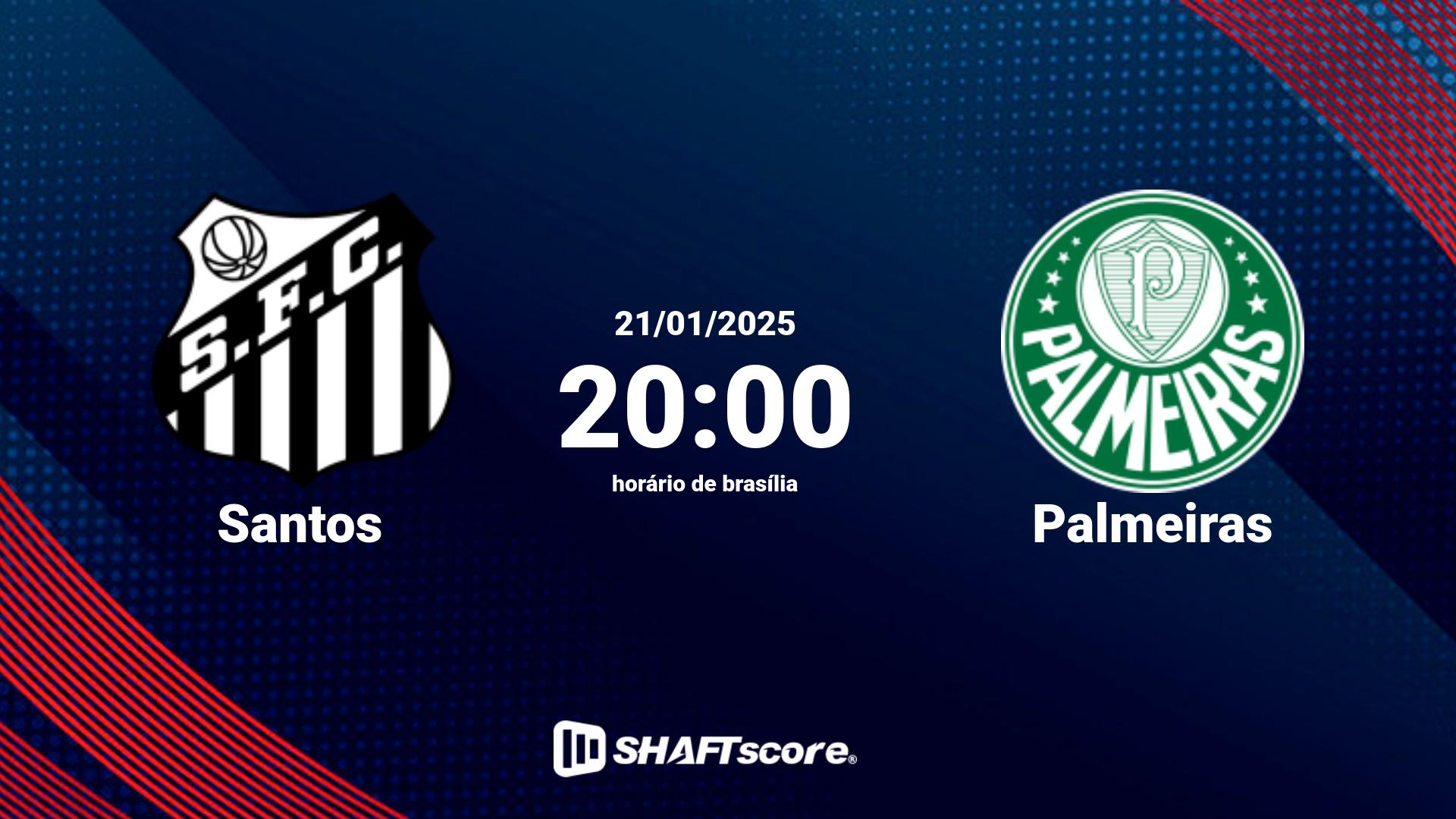 Estatísticas do jogo Santos vs Palmeiras 21.01 20:00