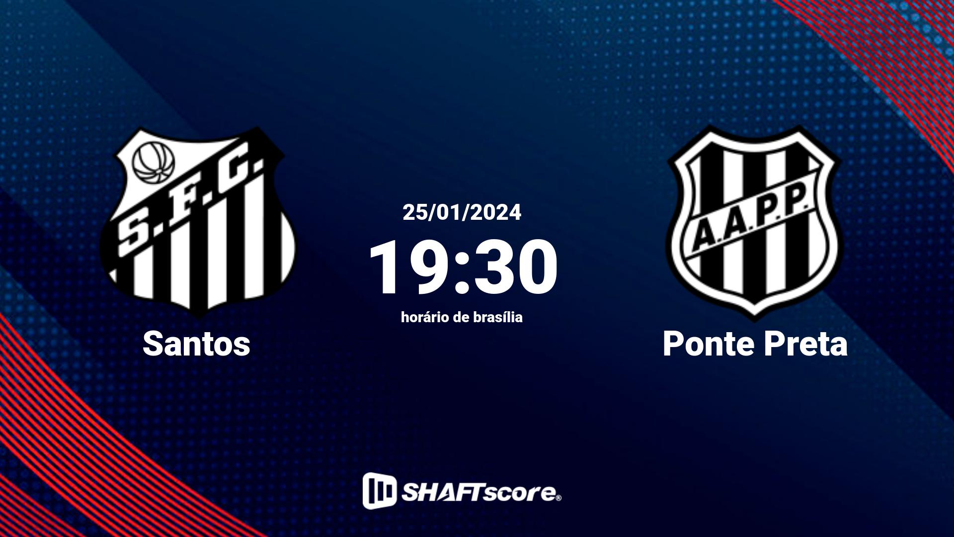 Estatísticas do jogo Santos vs Ponte Preta 25.01 19:30