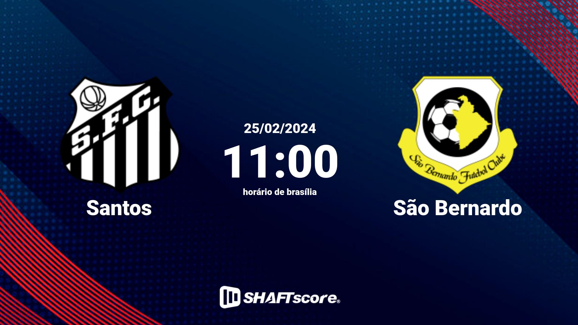 Estatísticas do jogo Santos vs São Bernardo 25.02 11:00