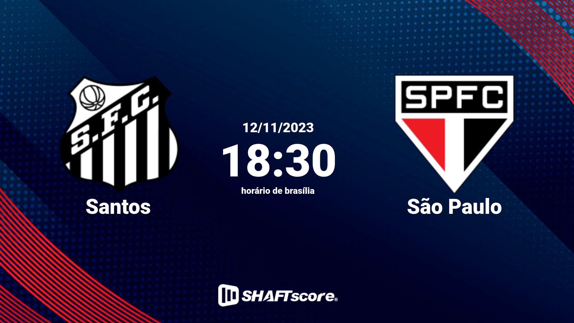 Estatísticas do jogo Santos vs São Paulo 12.11 18:30