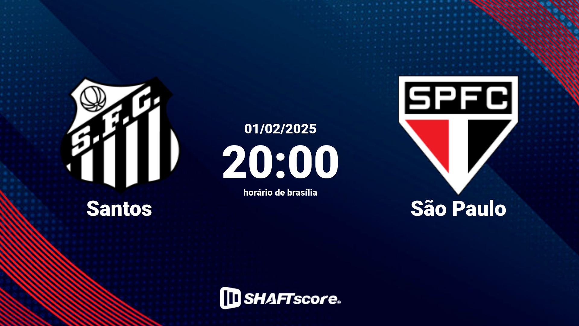 Estatísticas do jogo Santos vs São Paulo 01.02 20:00