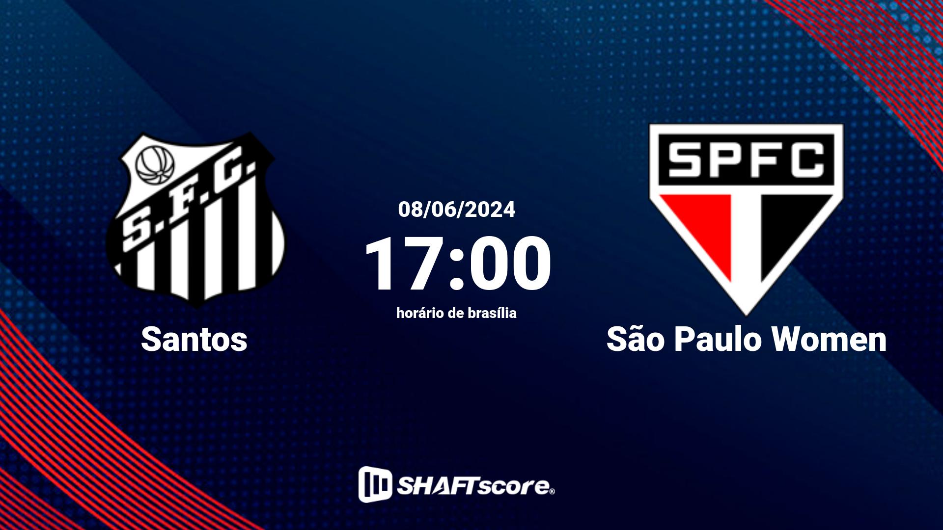 Estatísticas do jogo Santos vs São Paulo Women 08.06 21:00