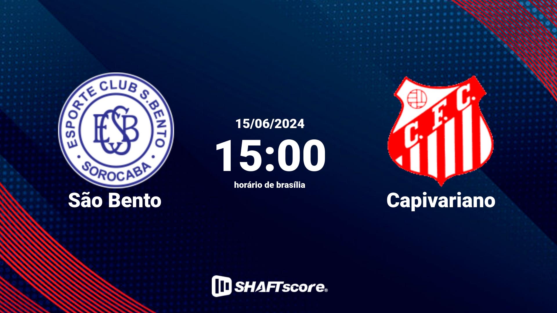 Estatísticas do jogo São Bento vs Capivariano 15.06 15:00