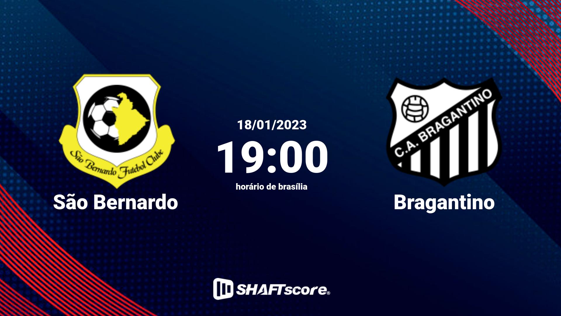 Estatísticas do jogo São Bernardo vs Bragantino 18.01 19:00